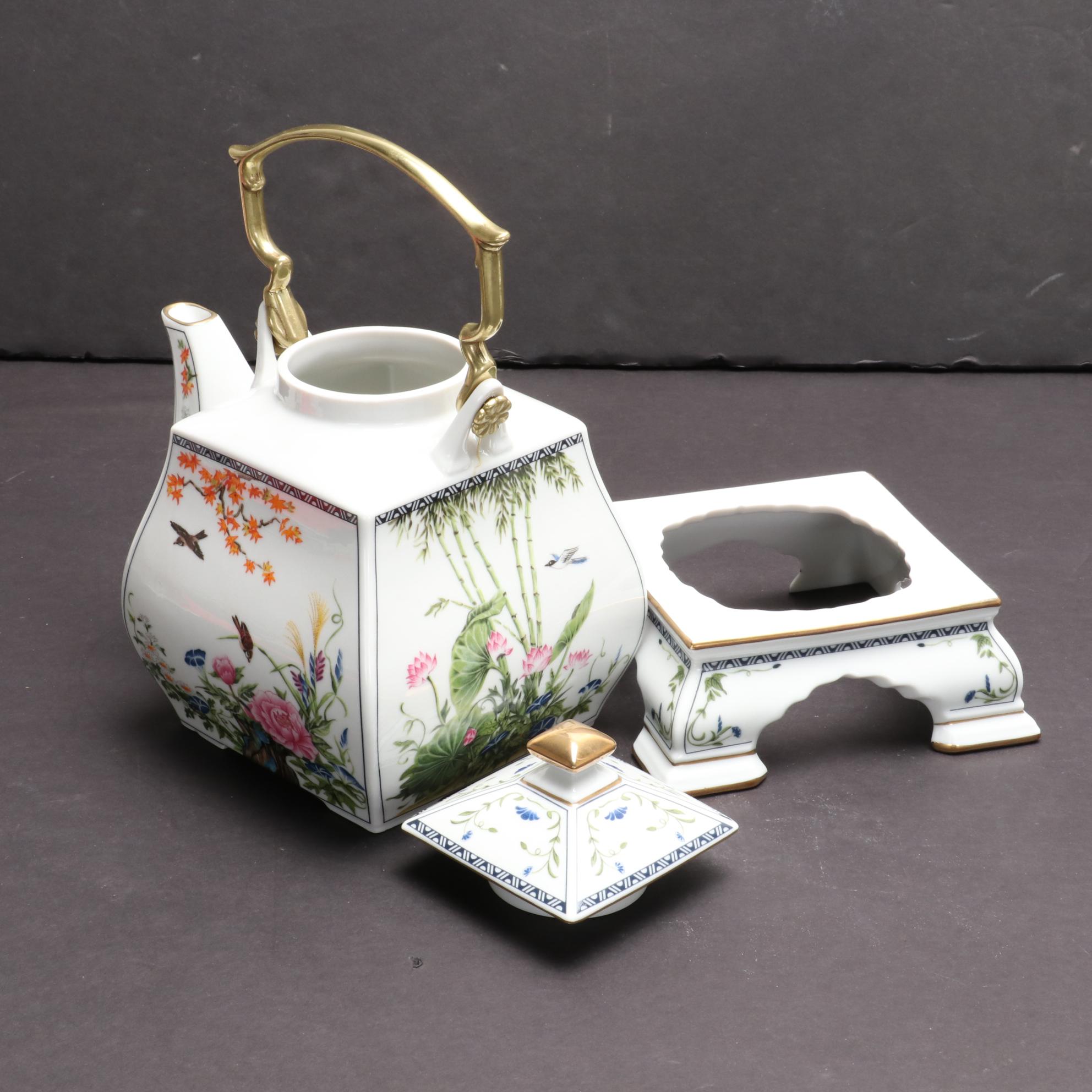 Naoko Nobata for Franklin Mint "Birds and Flowers of the Orient" Tea Set, 1989