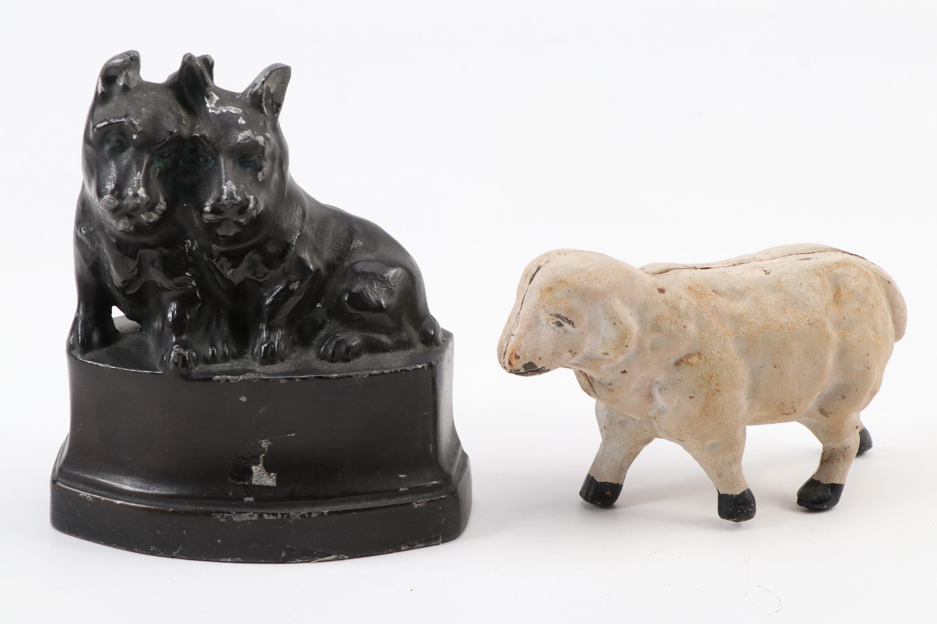 Tootsie Toy Battleship, Cast Iron Banks, and Lead Action Figures