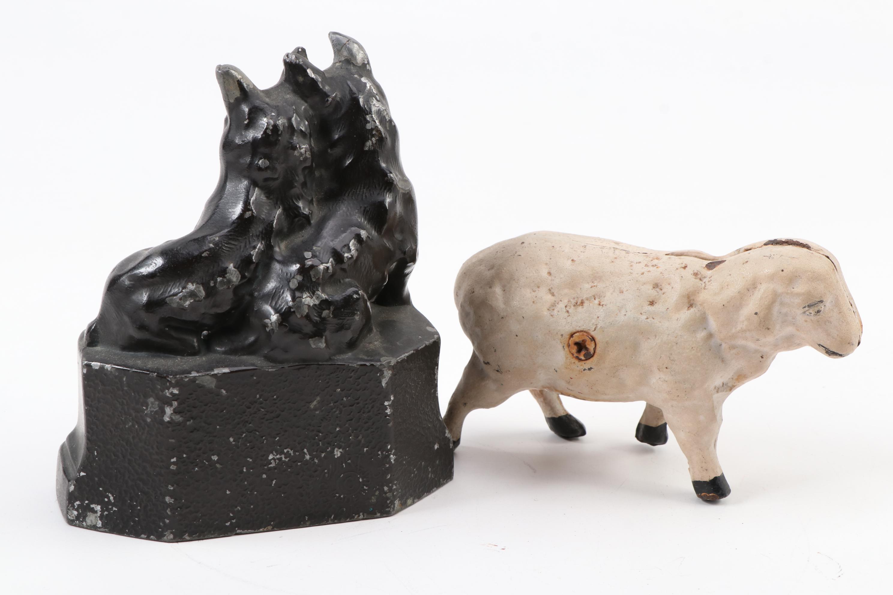 Tootsie Toy Battleship, Cast Iron Banks, and Lead Action Figures