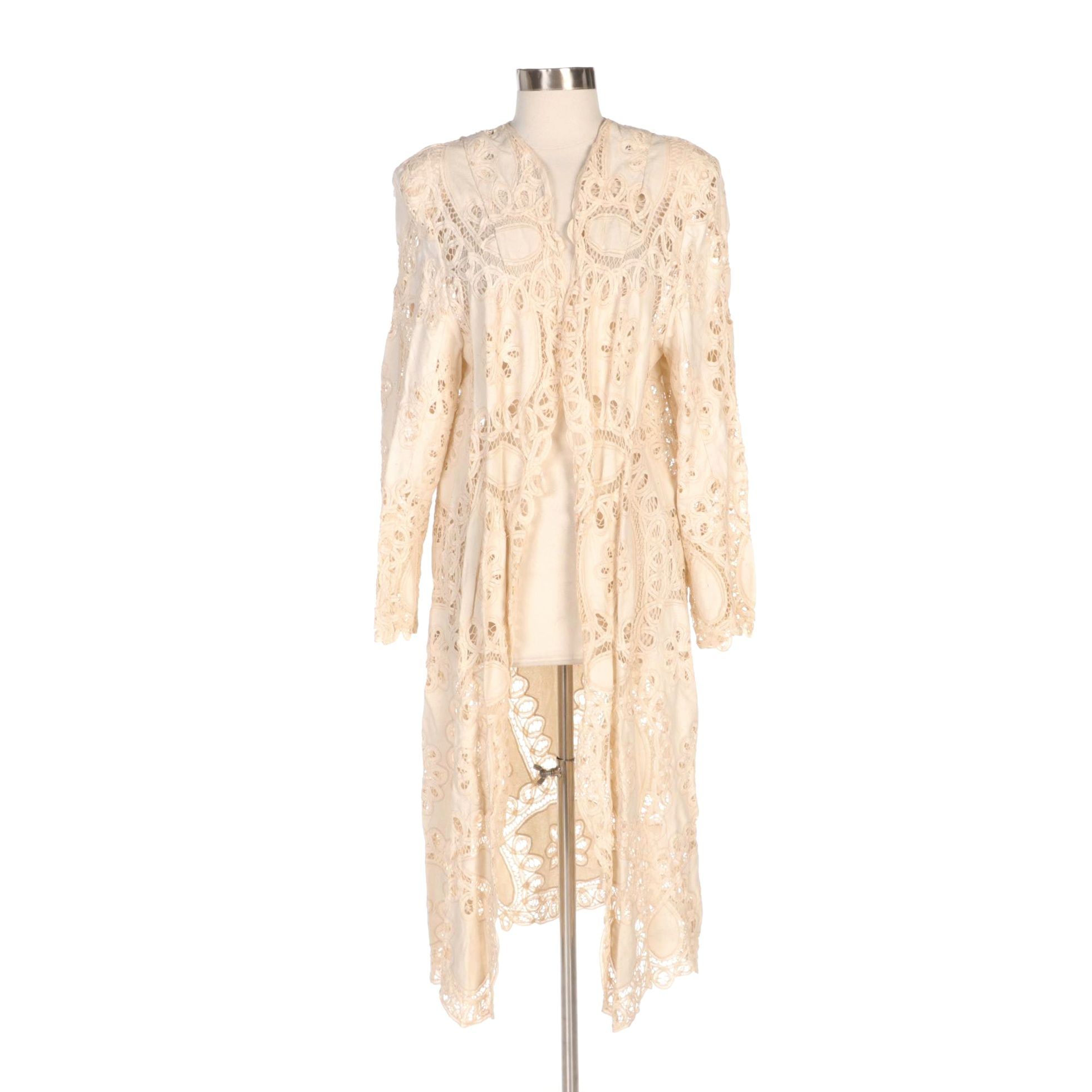 Lim's Battenburg Silk Lace Duster Jacket
