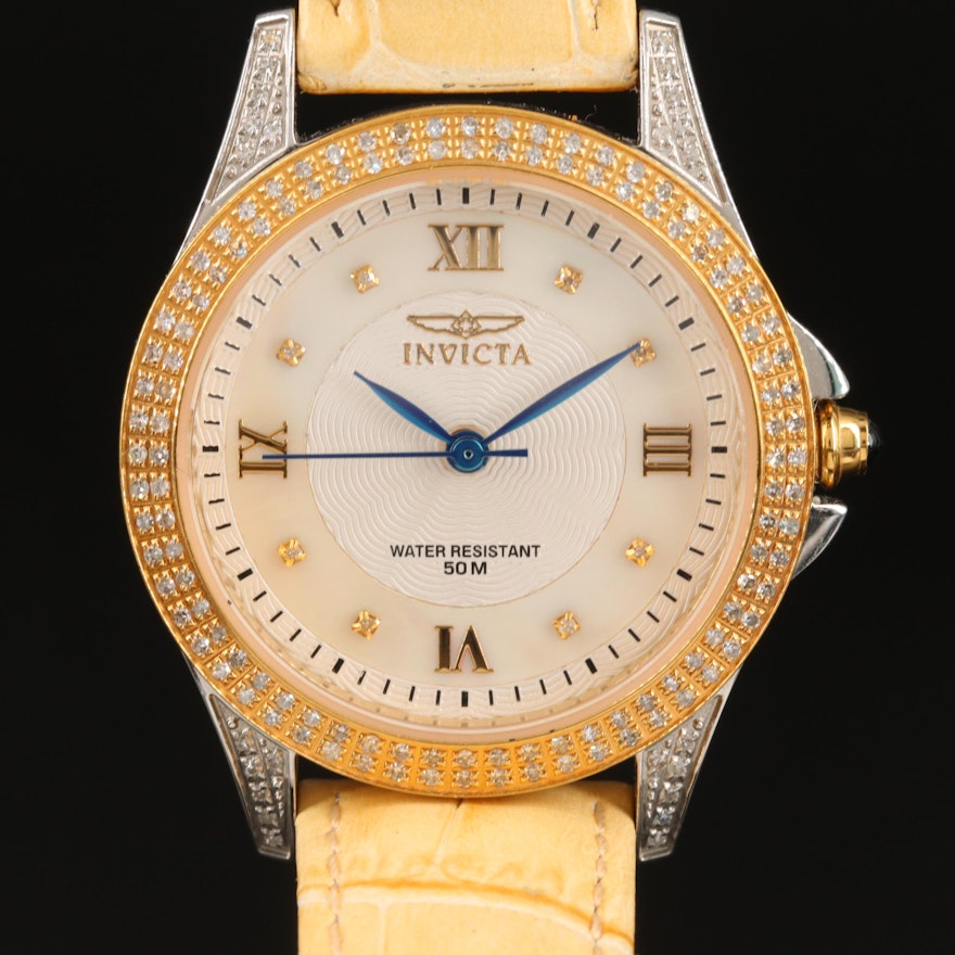 Invicta Diamond and Mother of Pearl Wristwatch