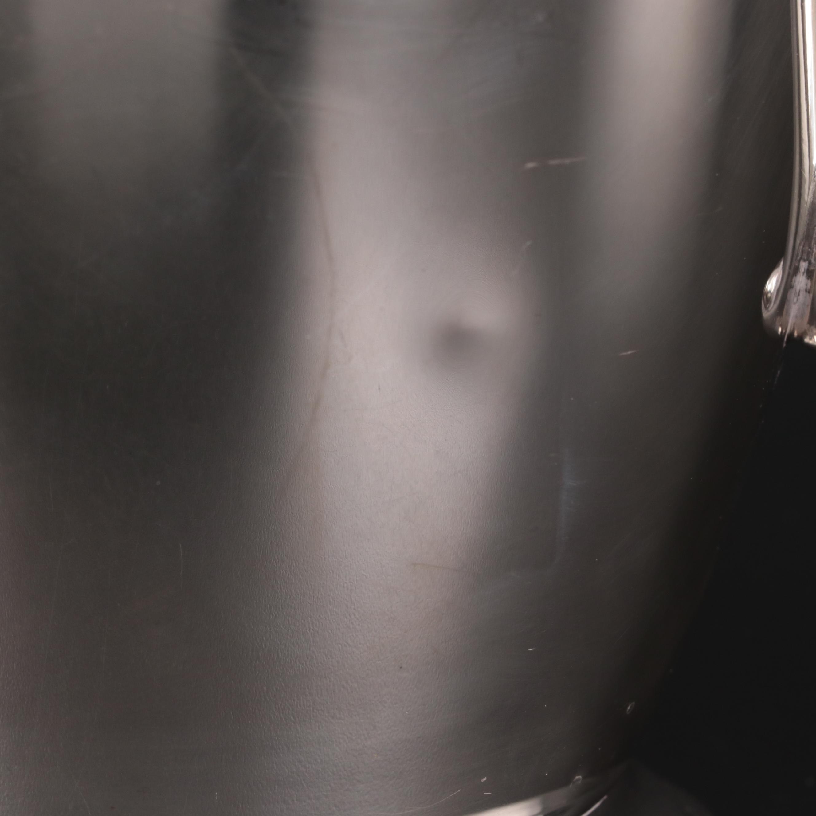 Crescent Silver Plate Water Pitcher with Valero Silver Plate Goblets, Vintage