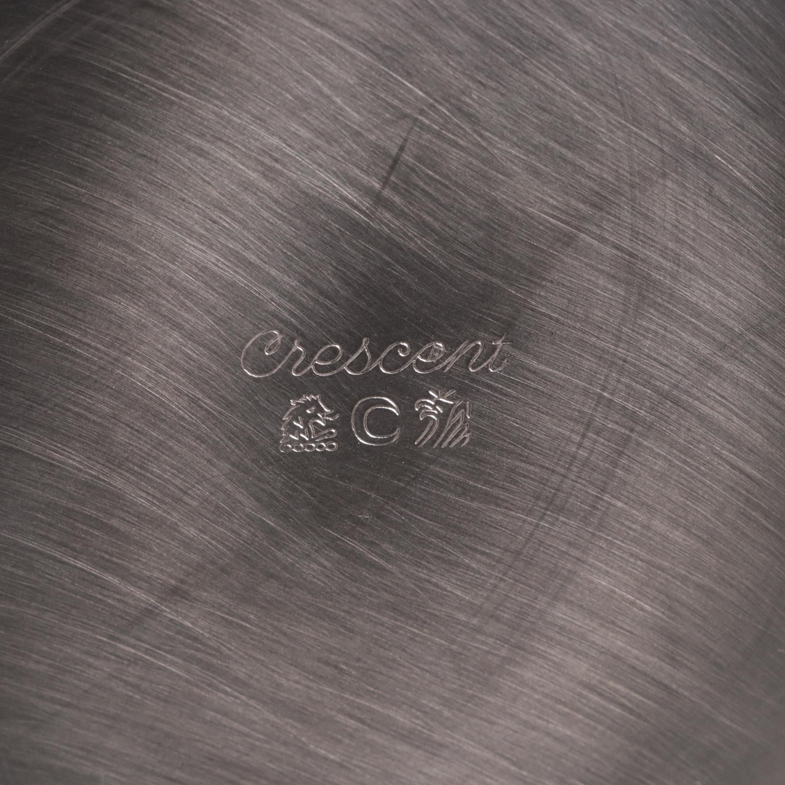 Crescent Silver Plate Water Pitcher with Valero Silver Plate Goblets, Vintage