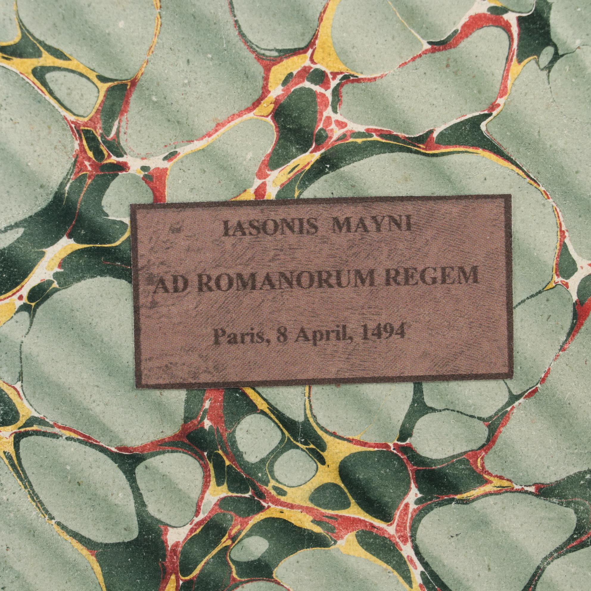 "Ad Romanorum Regem" by Giasone del Maino, 1494