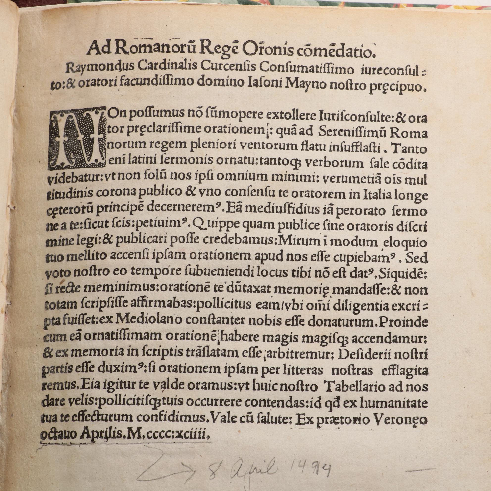 "Ad Romanorum Regem" by Giasone del Maino, 1494