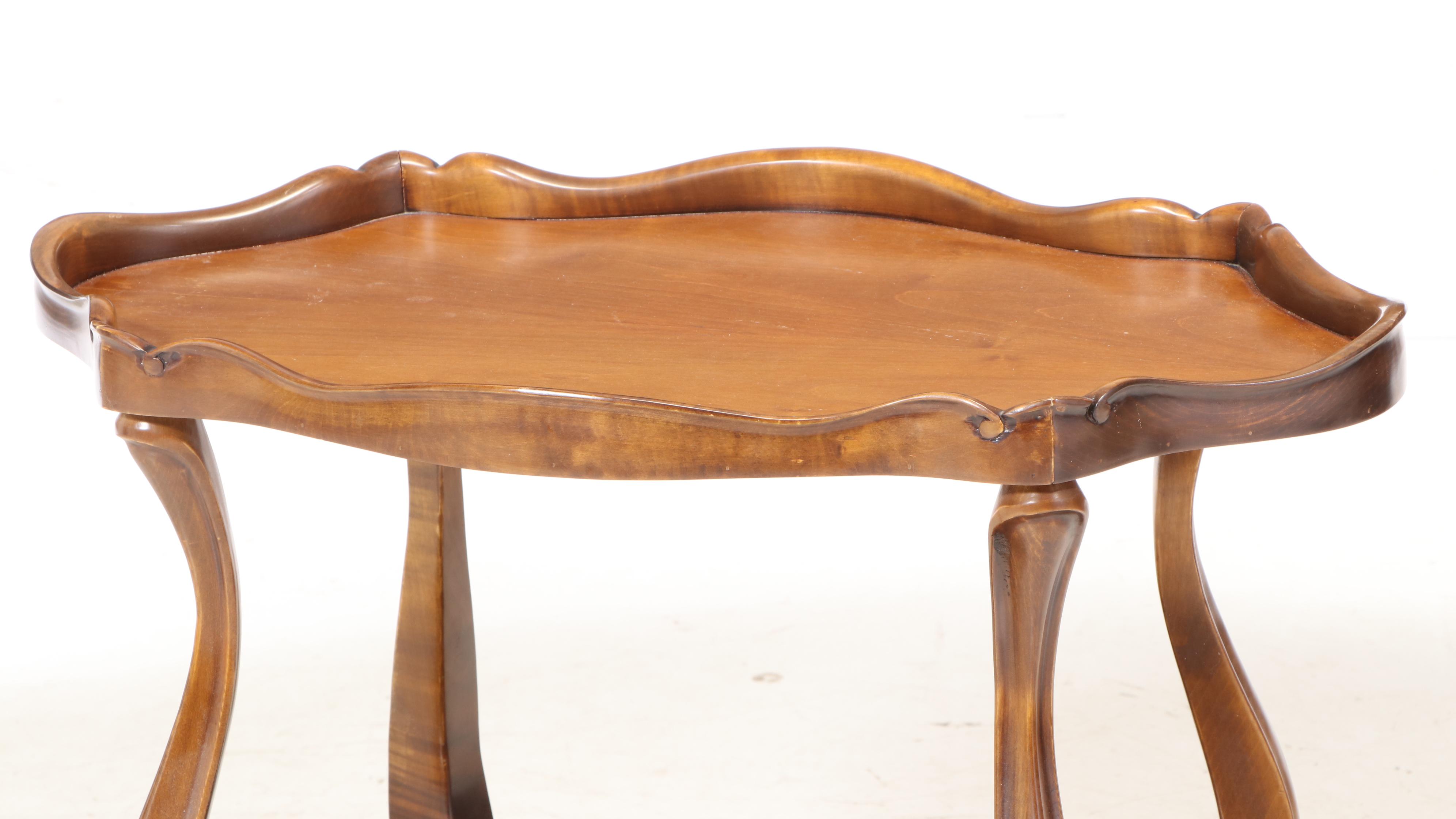 Robb & Stucky Italian Rococo Style Maple Two-Tier Side Table