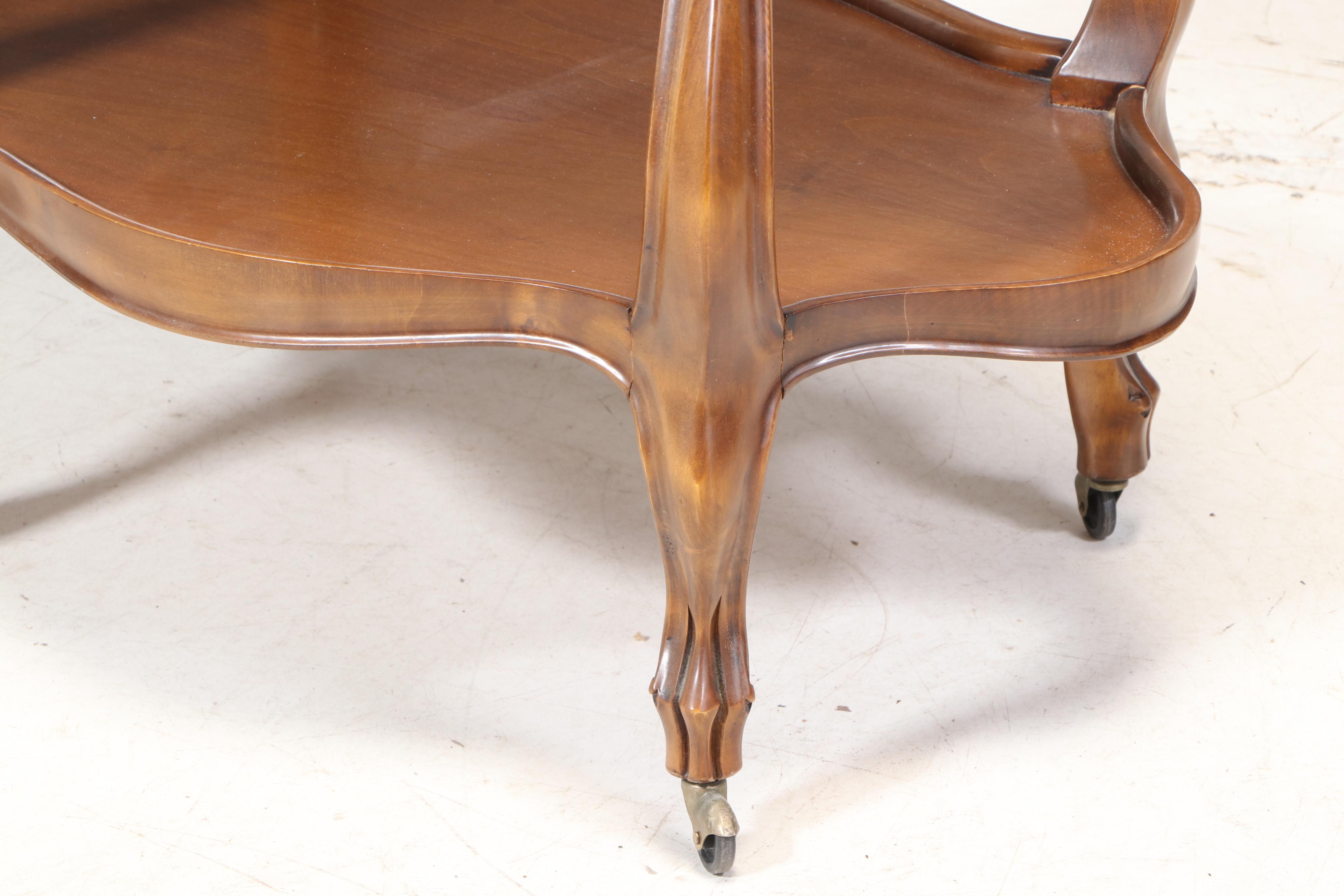 Robb & Stucky Italian Rococo Style Maple Two-Tier Side Table