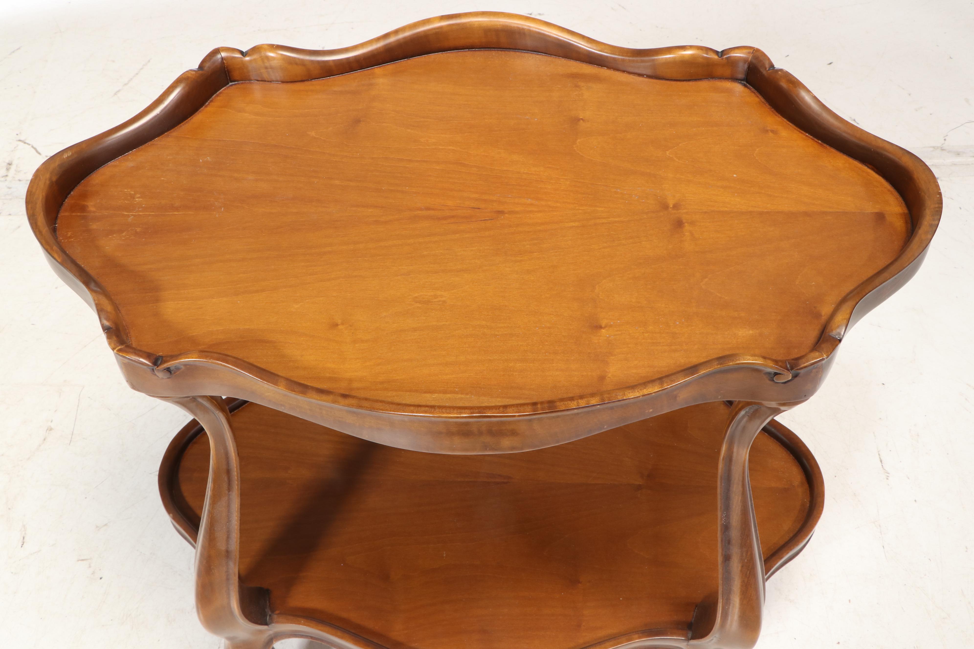 Robb & Stucky Italian Rococo Style Maple Two-Tier Side Table