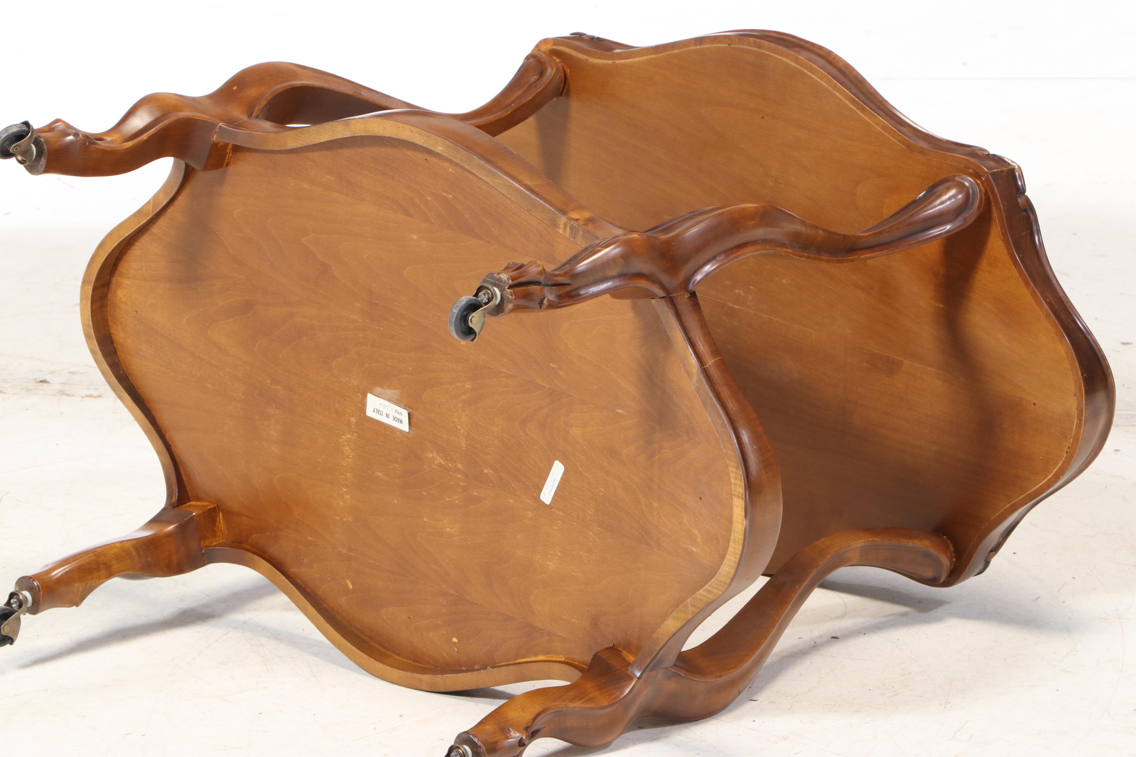 Robb & Stucky Italian Rococo Style Maple Two-Tier Side Table