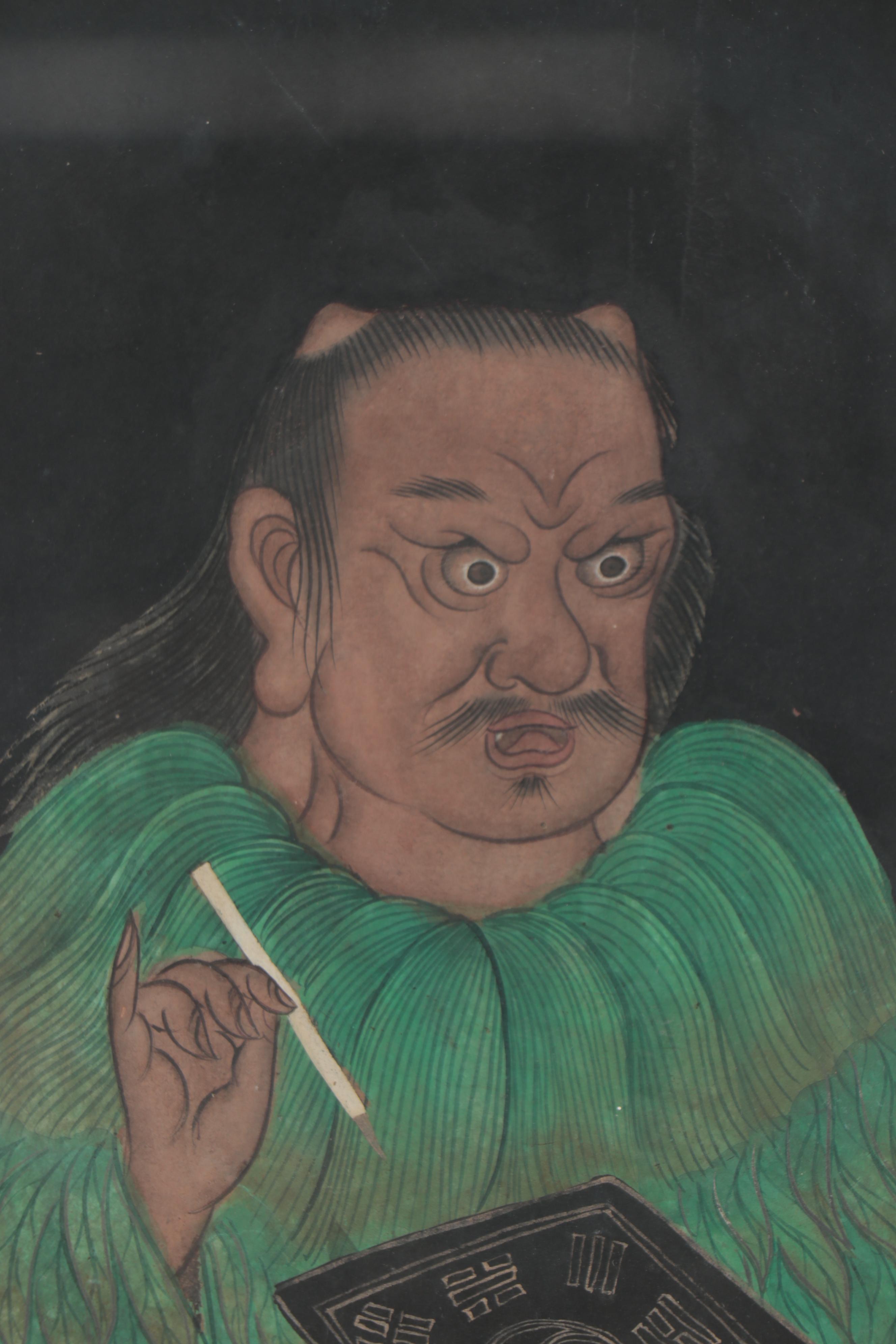 Chinese Gouache Paintings of Cangjie, Pangu, and Other Figures