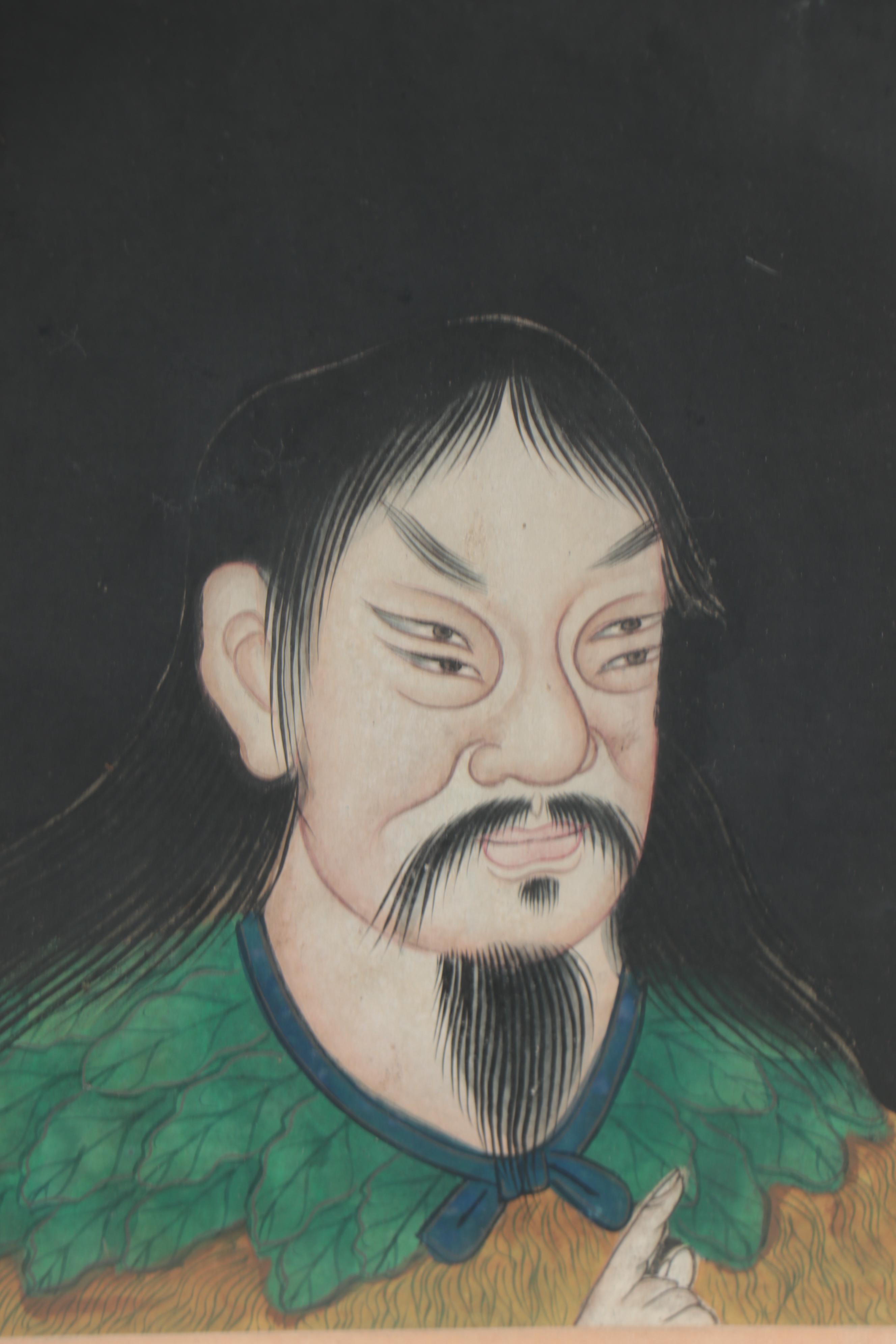 Chinese Gouache Paintings of Cangjie, Pangu, and Other Figures