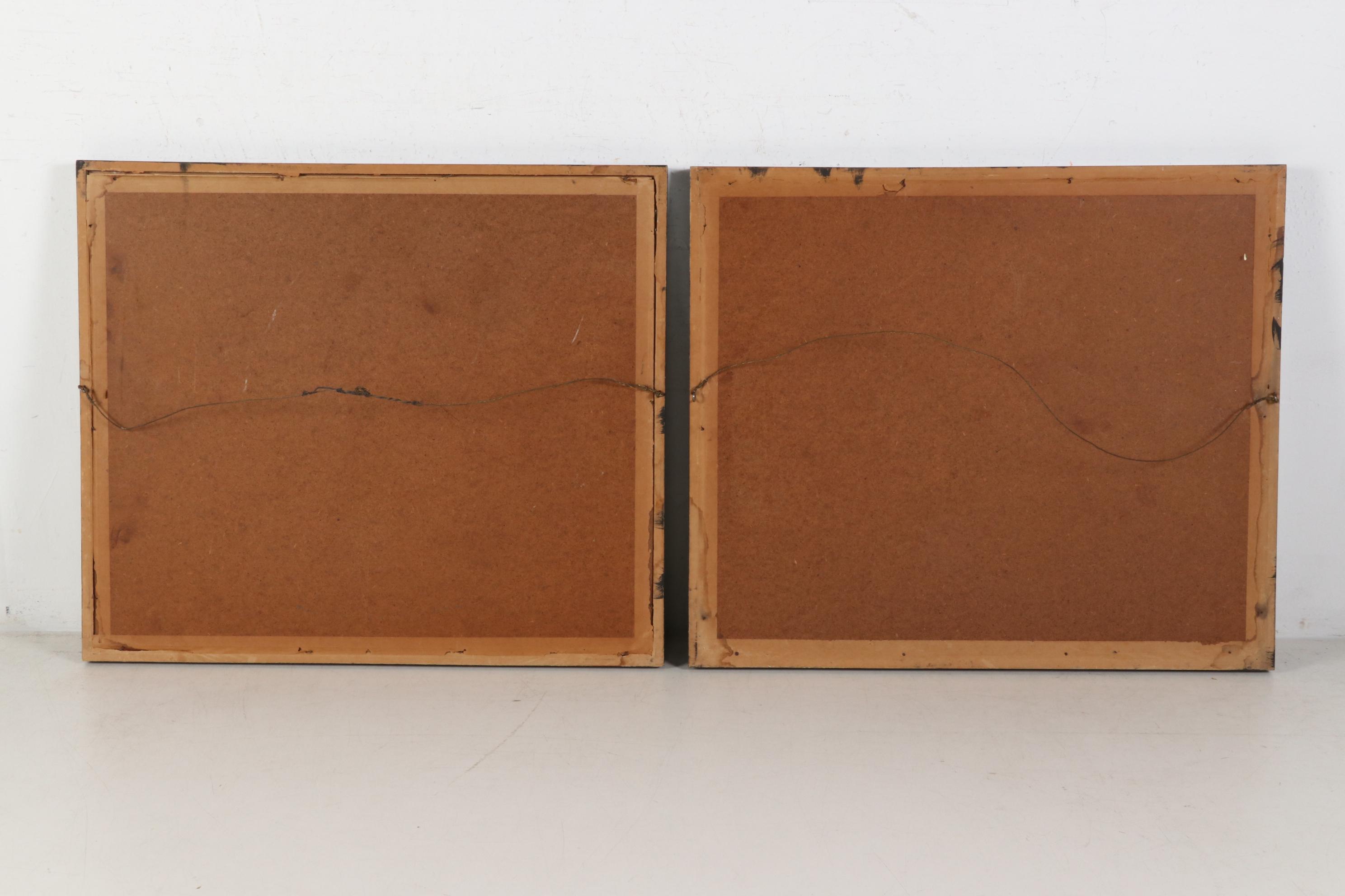 Mixed Media Portraits of Elderly Chinese Man and Woman