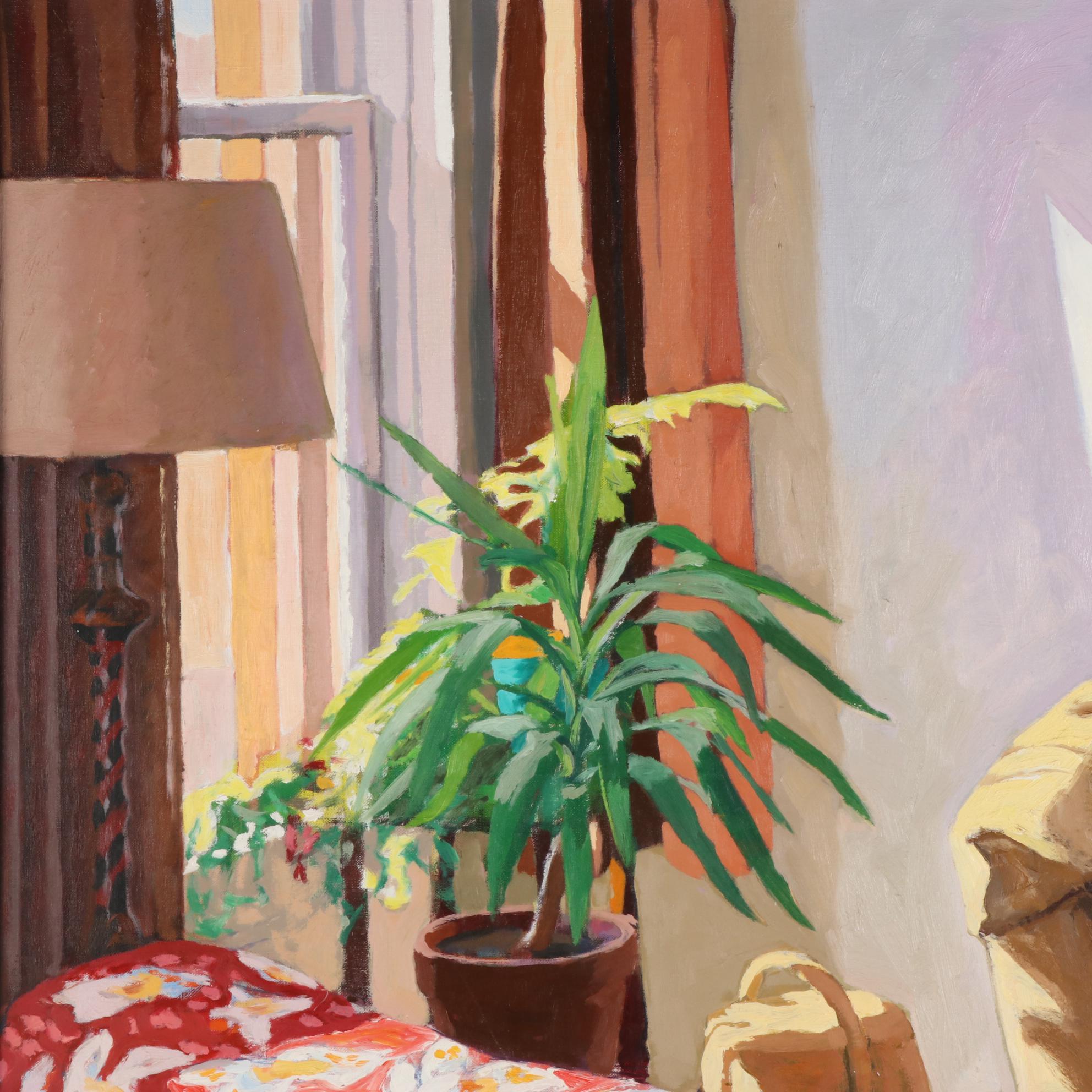 Stephen Hankin Oil Painting "Portrait of Alice at the Whiting Apartment," 1980