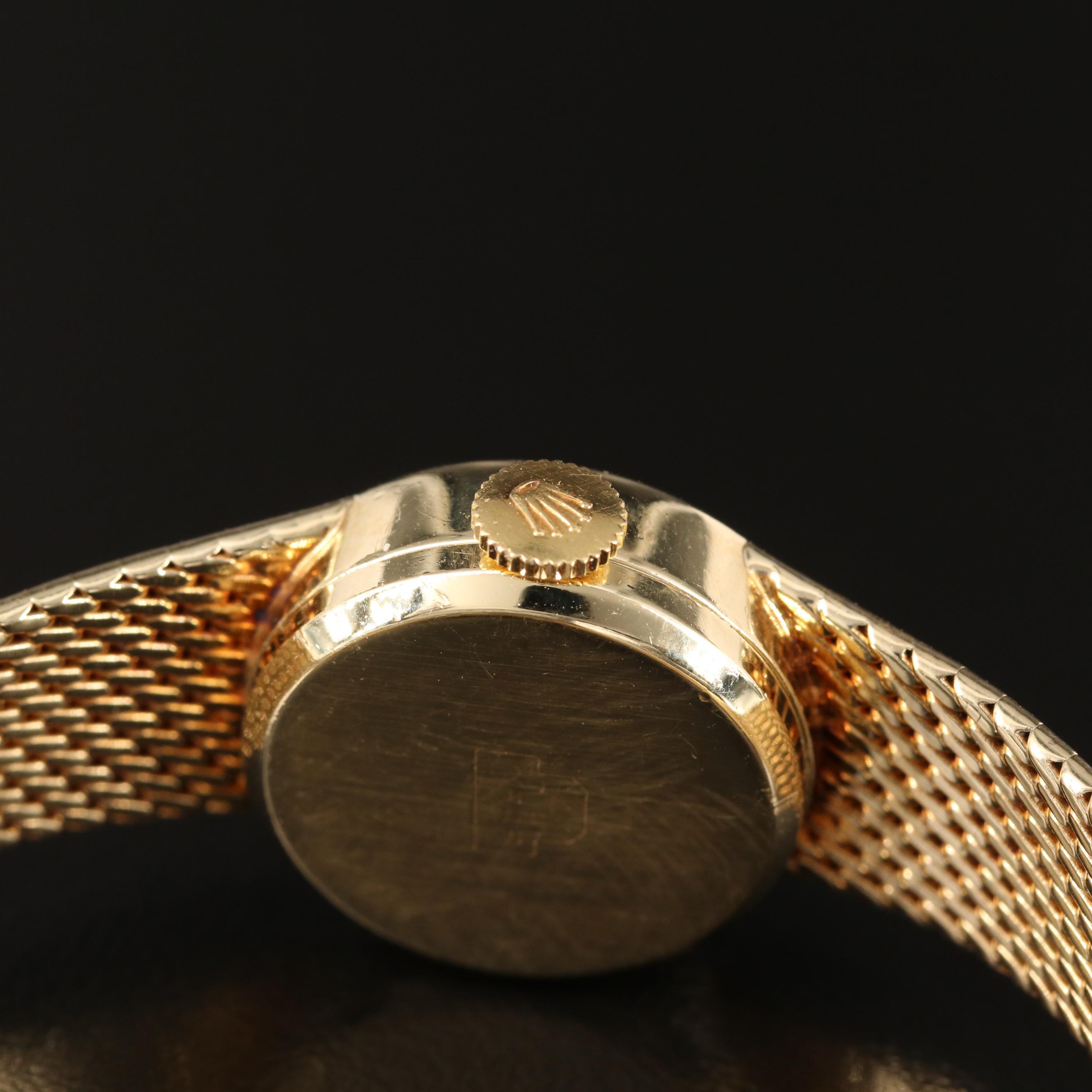 Vintage Rolex Cocktail 14K Yellow Gold Stem Wind Watch