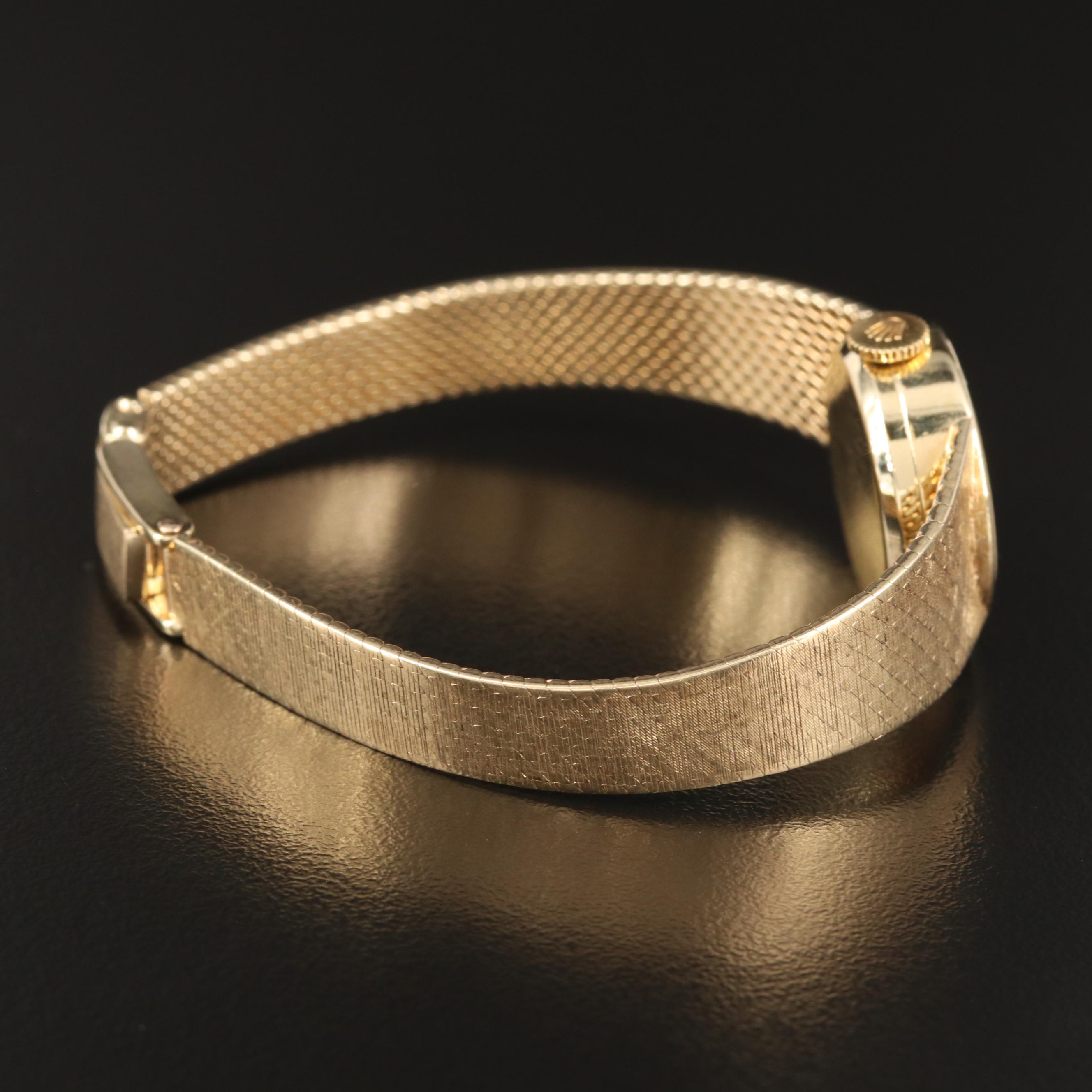 Vintage Rolex Cocktail 14K Yellow Gold Stem Wind Watch