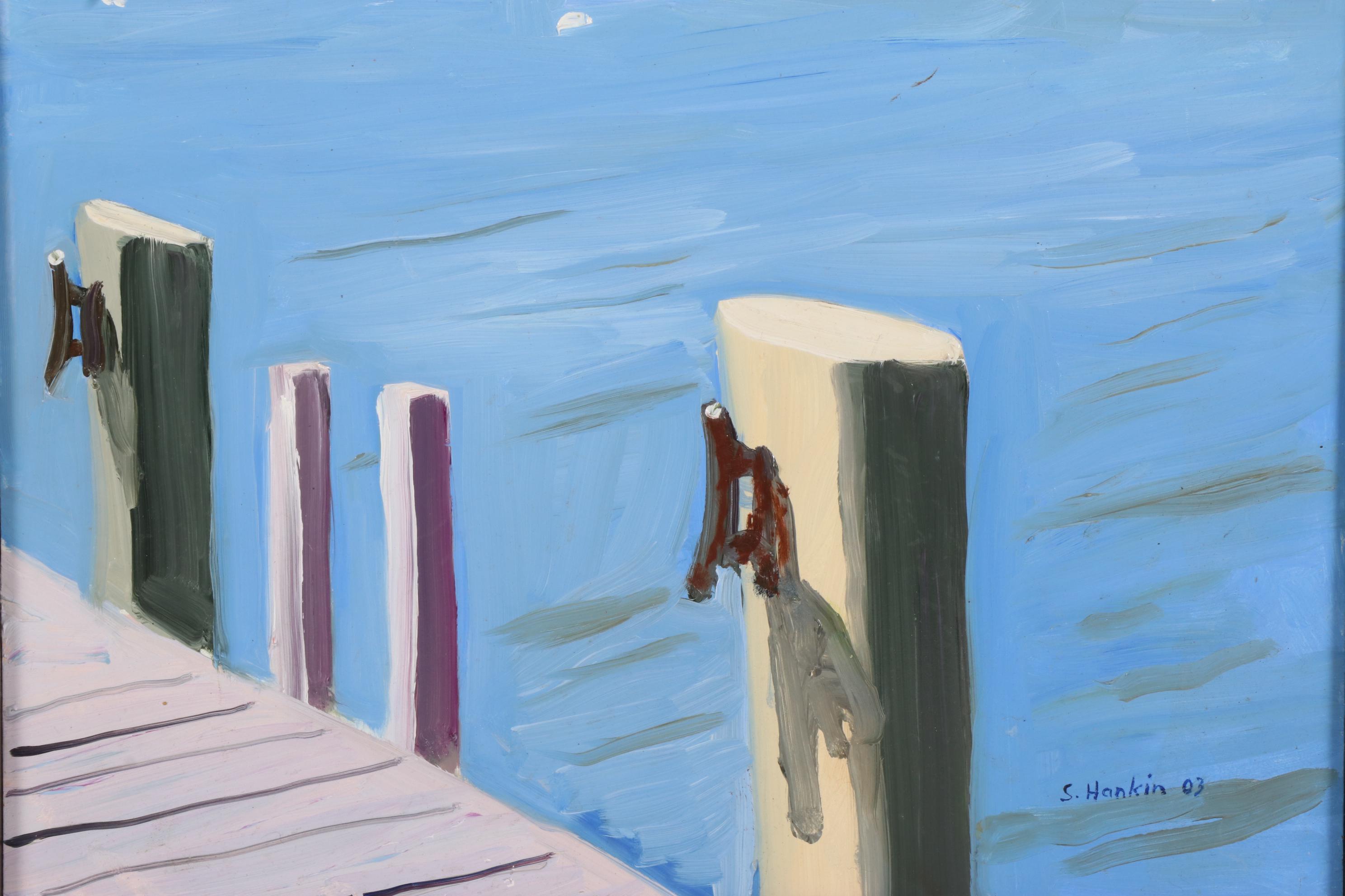 Stephen Hankin Oil Painting "Anchored Sailboats, Cape Cod," 2003