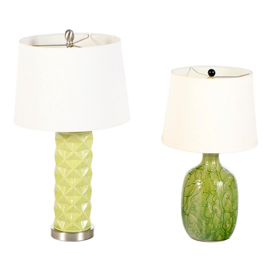 Two Modernist Style Ceramic Table Lamps