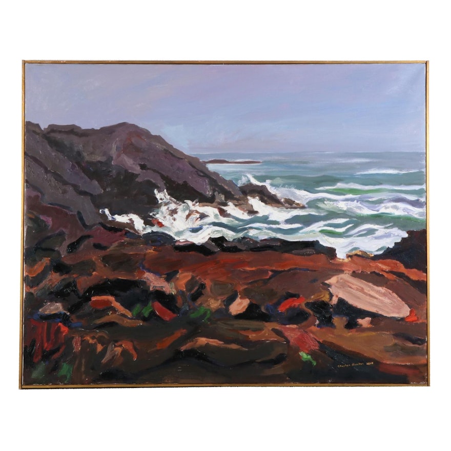 Stephen Hankin Oil Painting "Lobster Cove, Monhegan Island, Maine," 2004