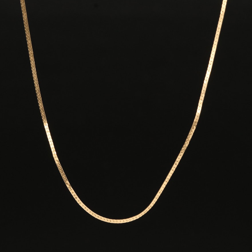 18K Herringbone Chain Necklace