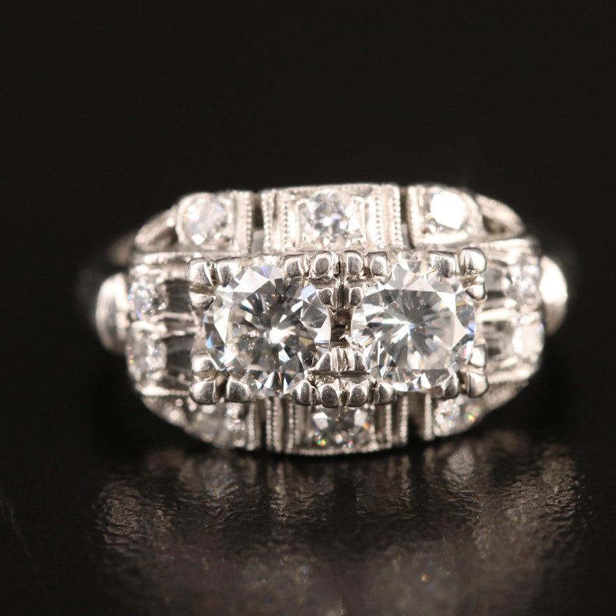 1930s Platinum 1.10 CTW Diamond Ring