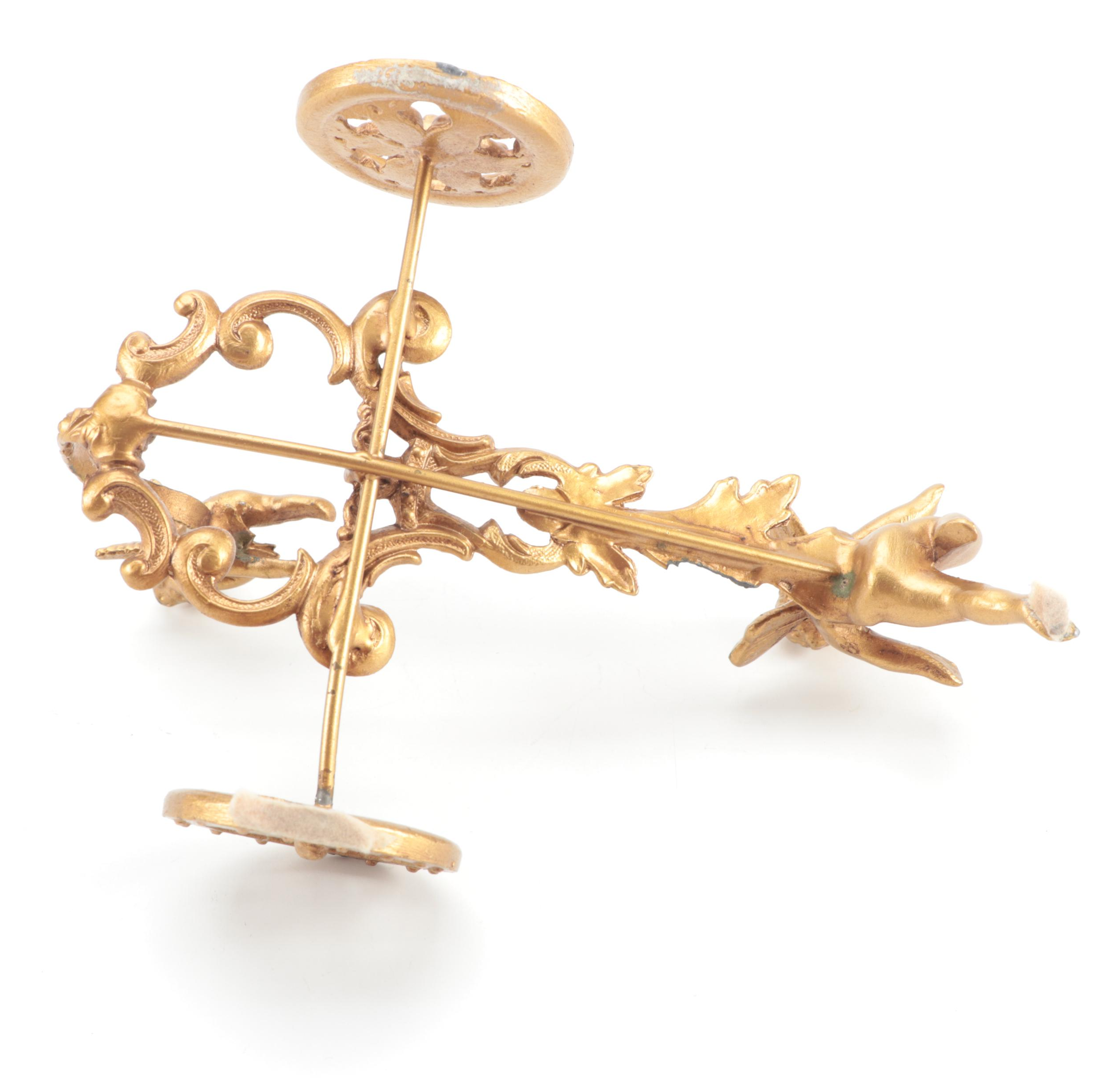 Floating Shelf with Drawers, Zodiac Hourglass, and Other Office Accessories