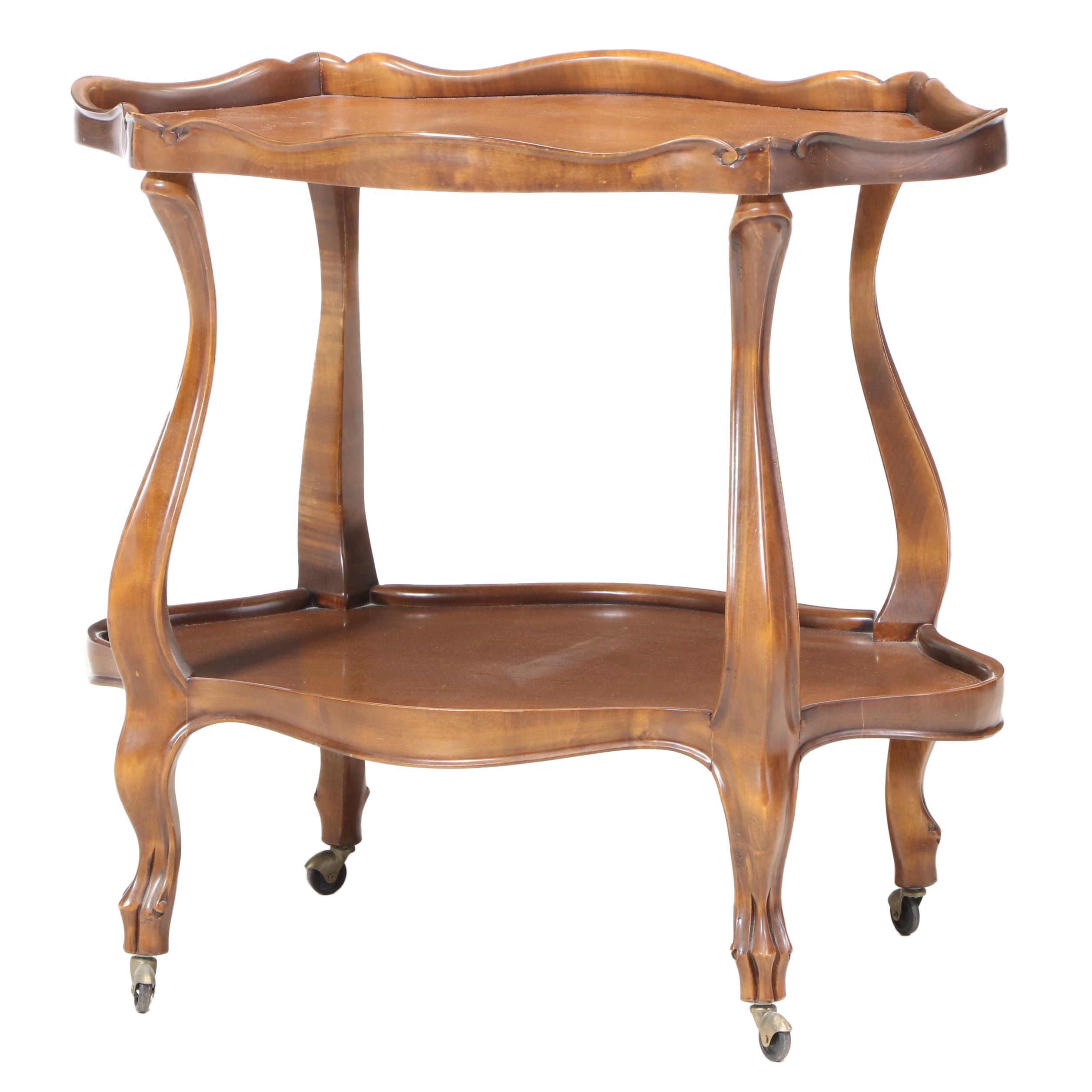 Robb & Stucky Italian Rococo Style Maple Two-Tier Side Table