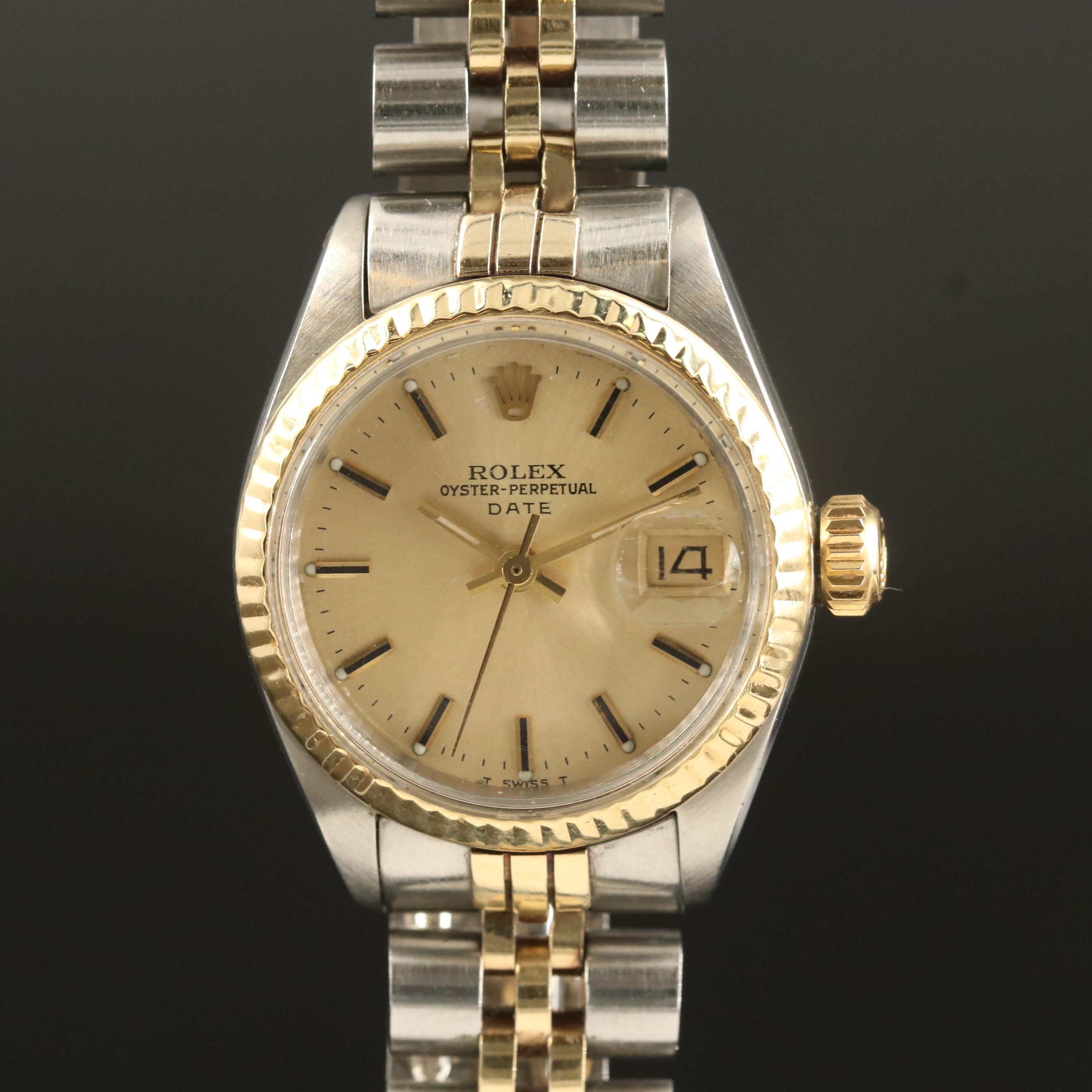1972 Rolex Date 18K Gold and Stainless Steel Automatic Watch