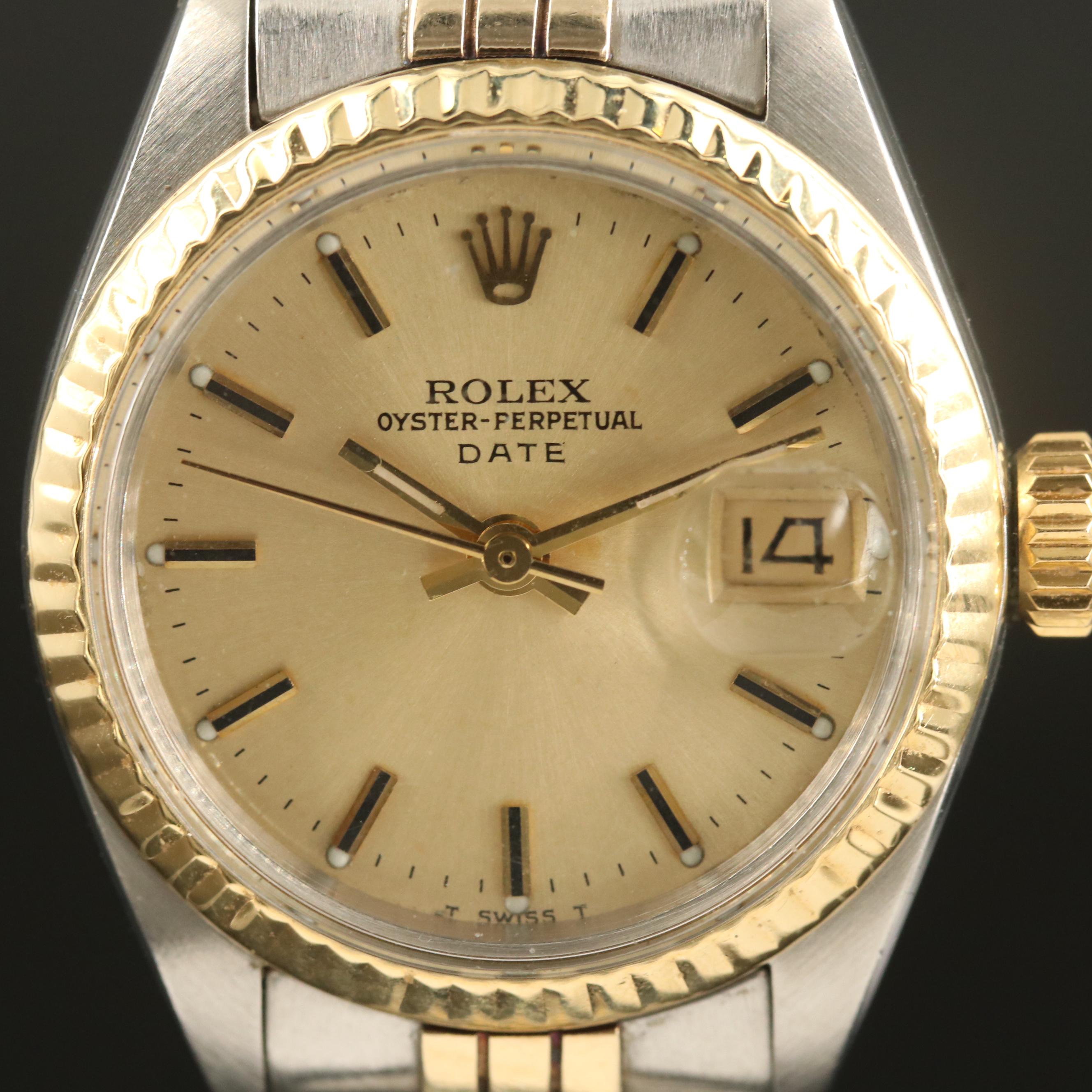 1972 Rolex Date 18K Gold and Stainless Steel Automatic Watch