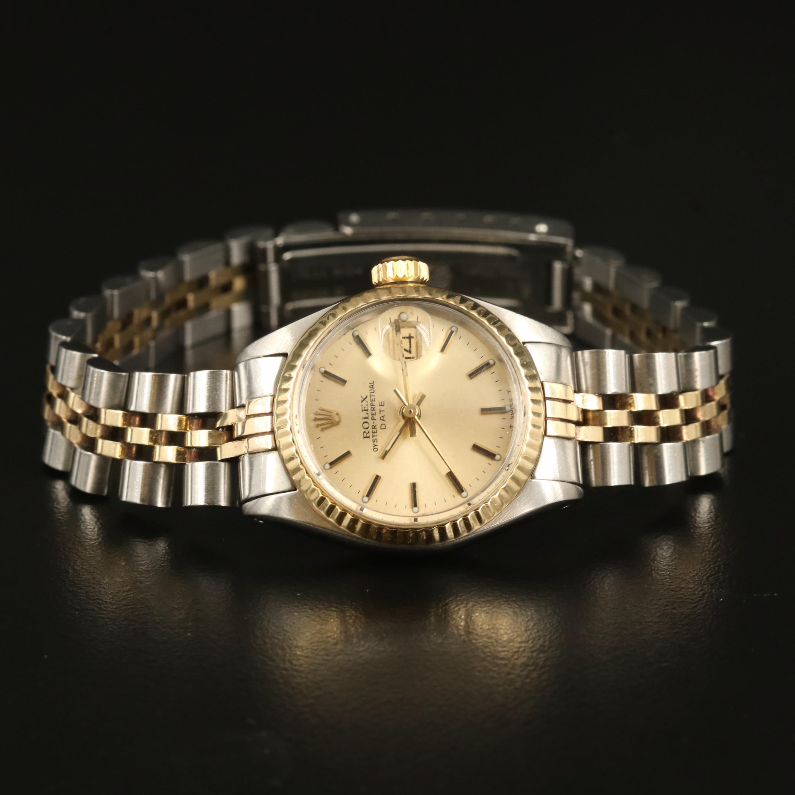 1972 Rolex Date 18K Gold and Stainless Steel Automatic Watch