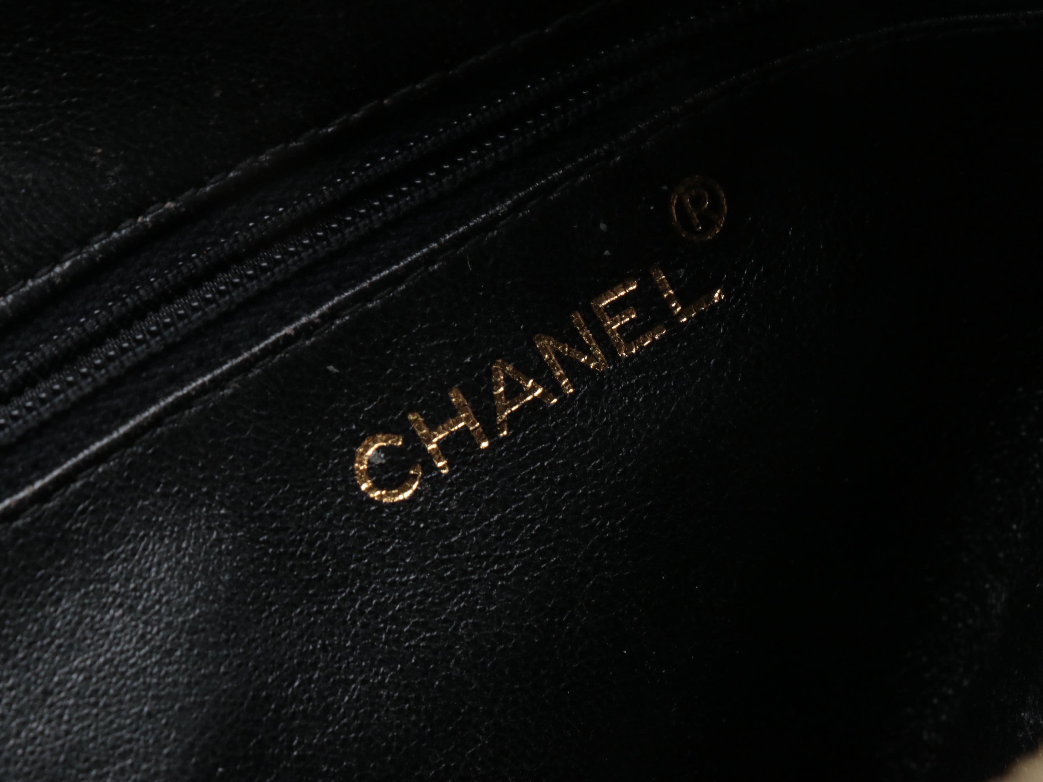 Chanel Quilted CC Stitch Camera Tassel Bag in Black Lambskin Leather