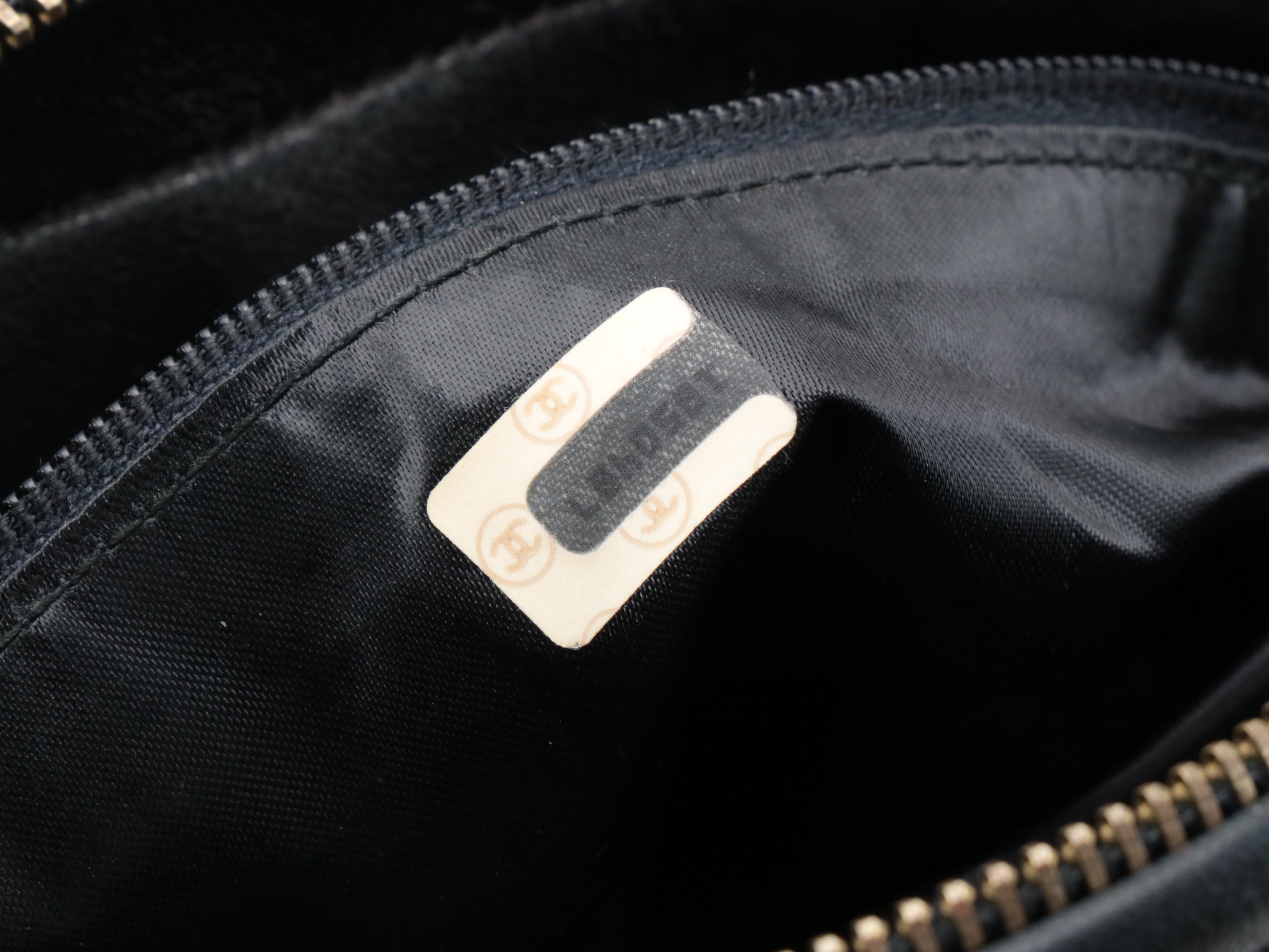 Chanel Quilted CC Stitch Camera Tassel Bag in Black Lambskin Leather