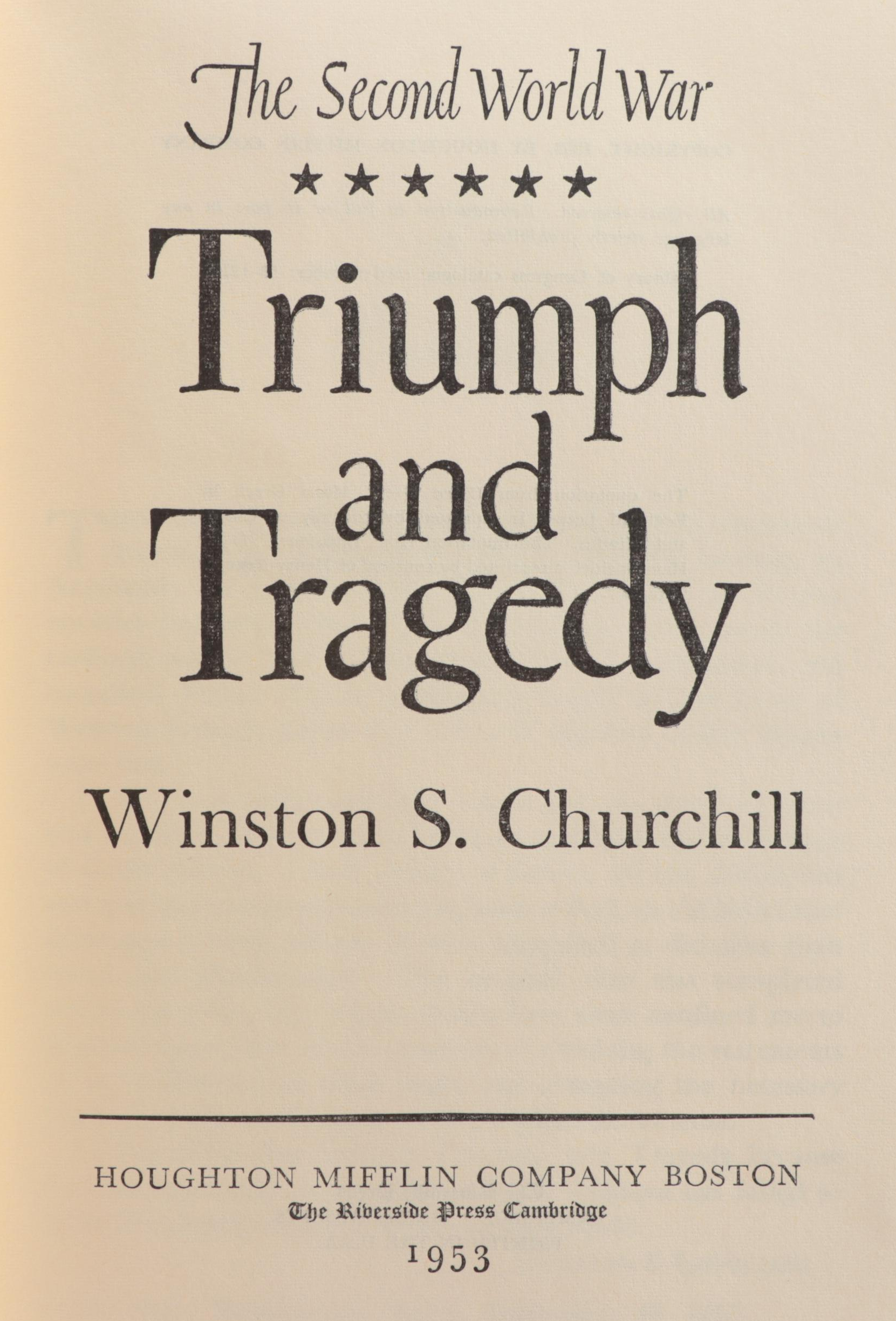 Complete "The Second World War" Six-Volume Set by Winston Churchill