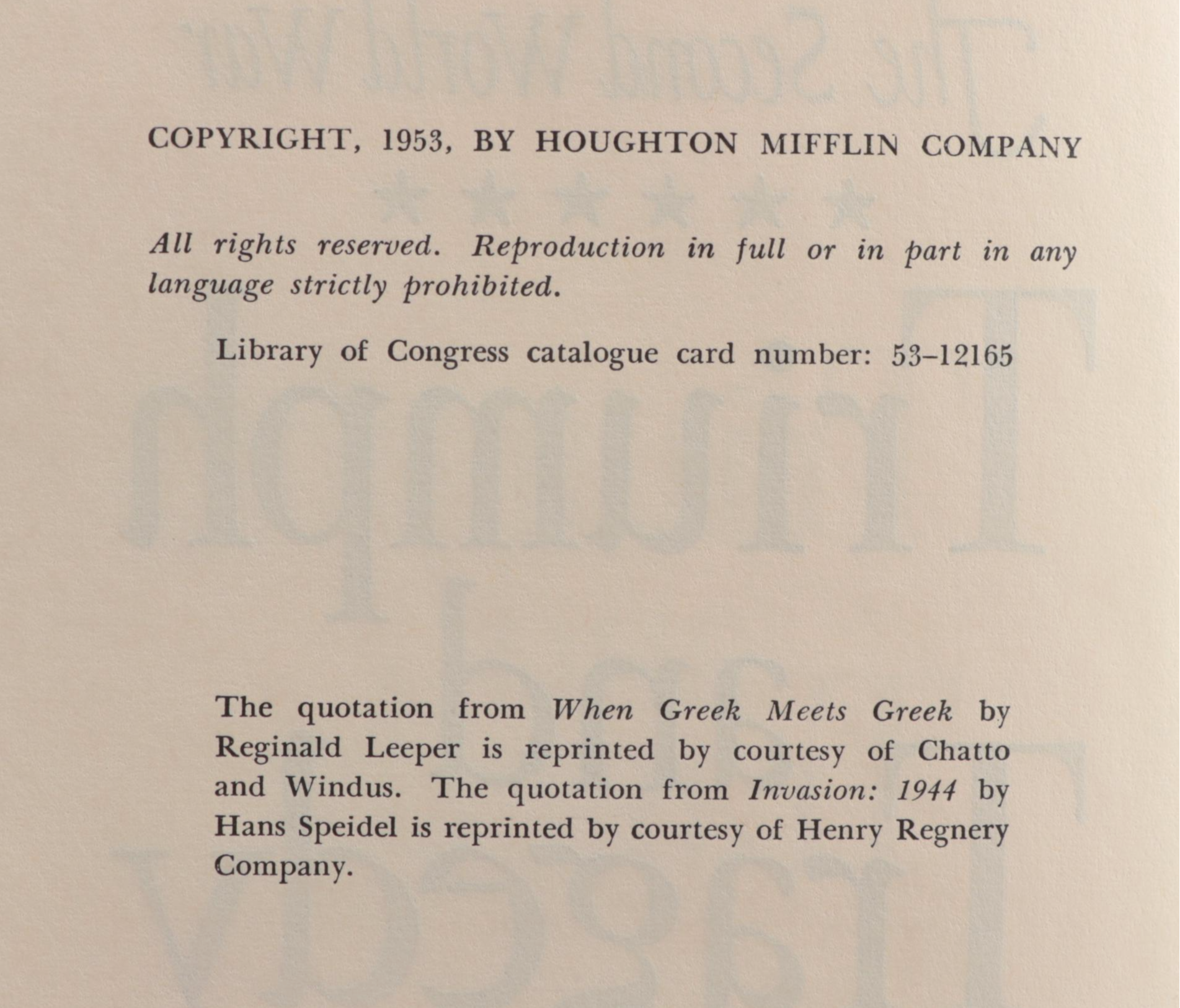 Complete "The Second World War" Six-Volume Set by Winston Churchill