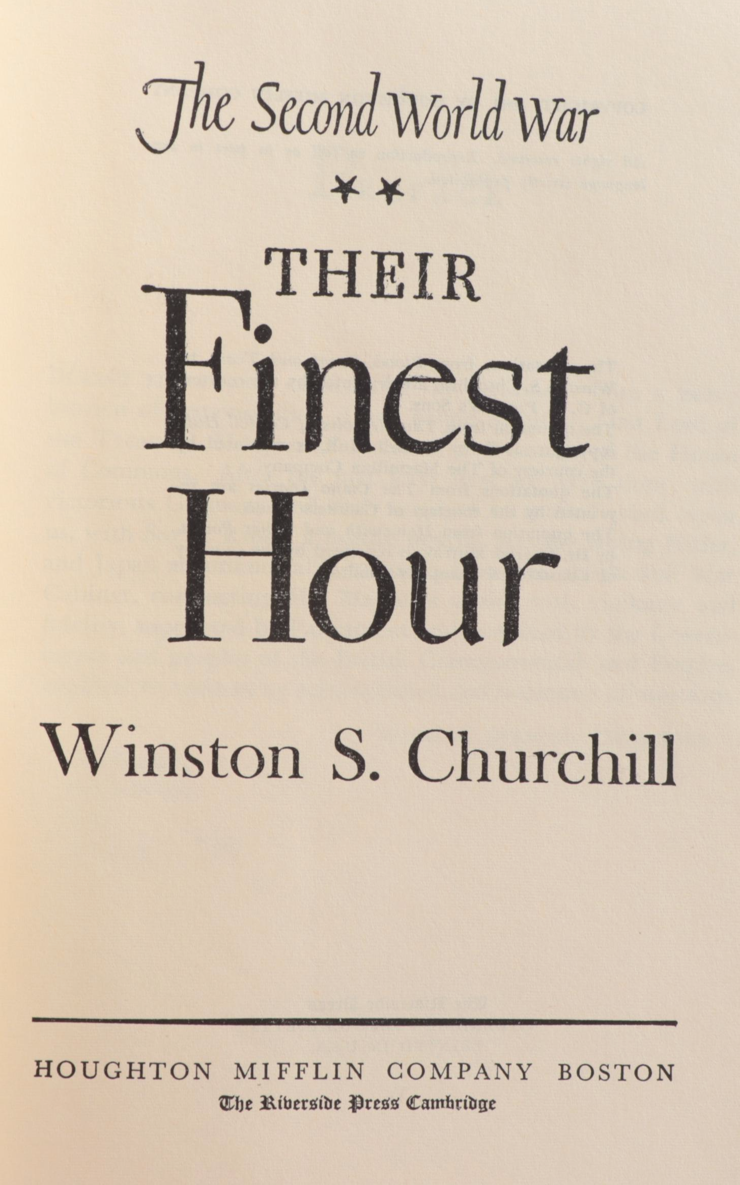 Complete "The Second World War" Six-Volume Set by Winston Churchill