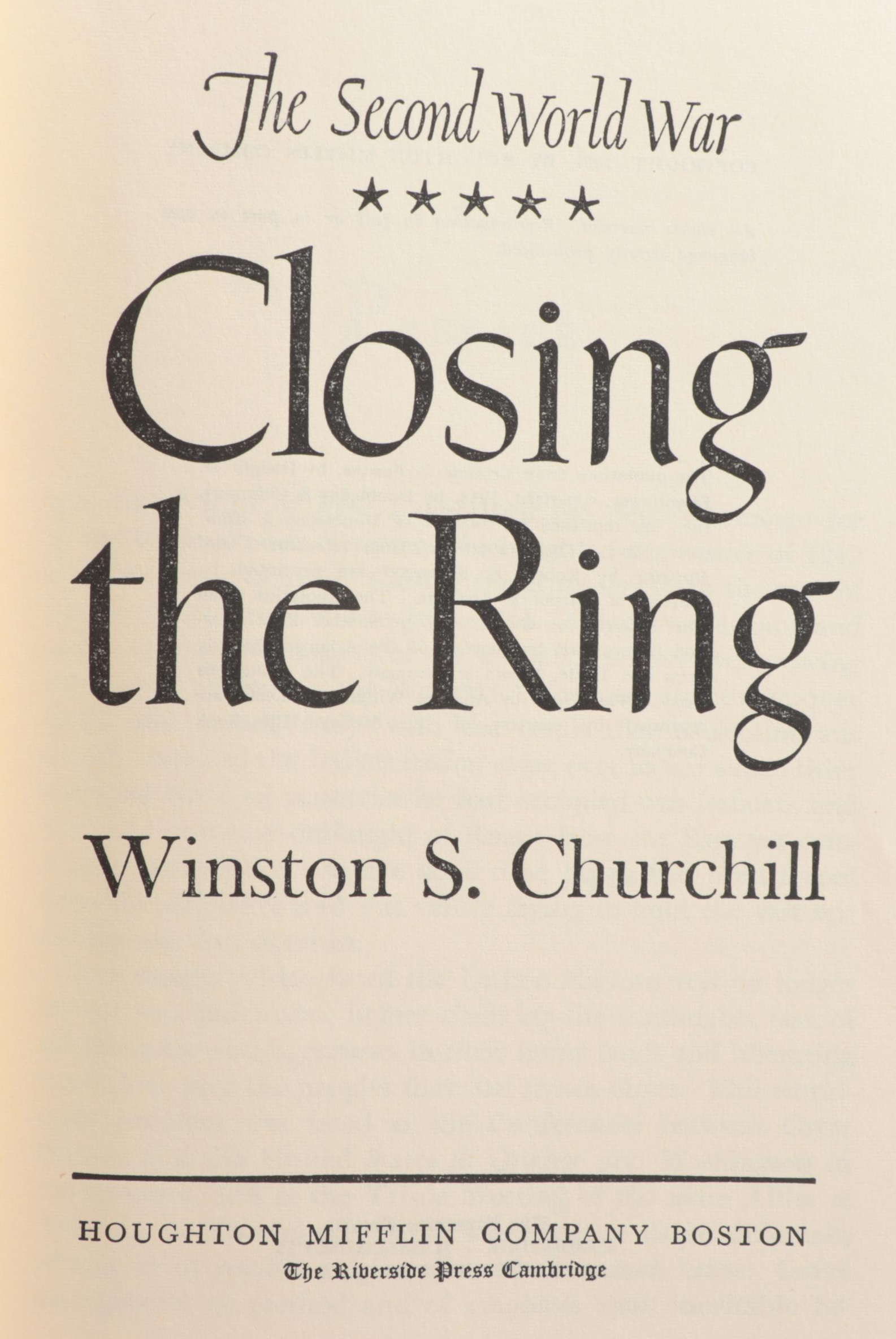 Complete "The Second World War" Six-Volume Set by Winston Churchill