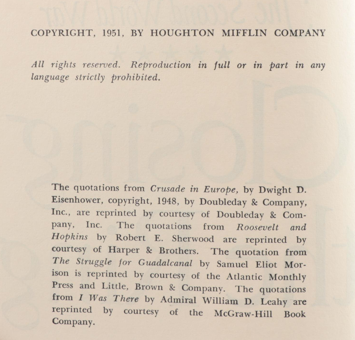 Complete "The Second World War" Six-Volume Set by Winston Churchill