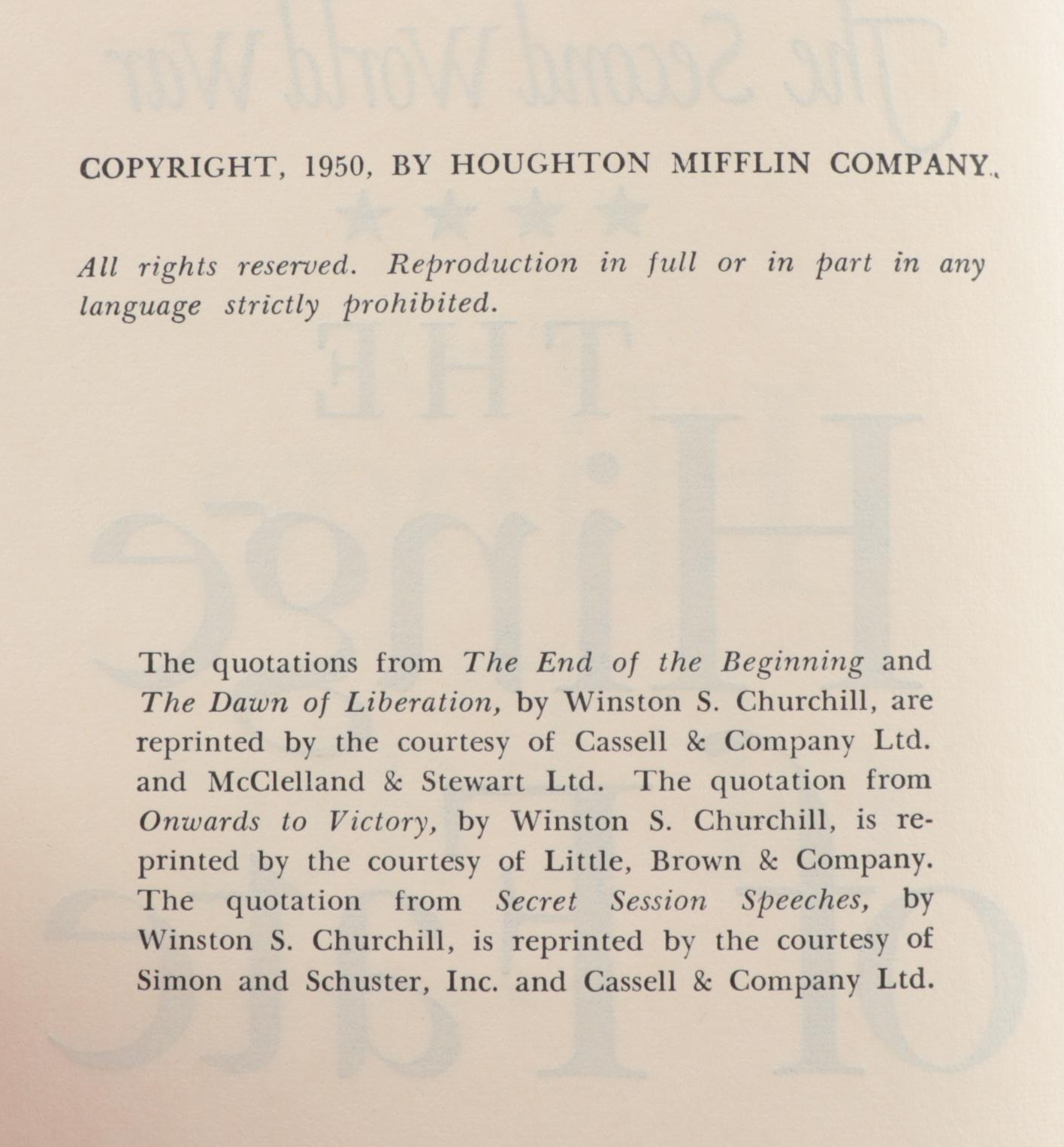 Complete "The Second World War" Six-Volume Set by Winston Churchill