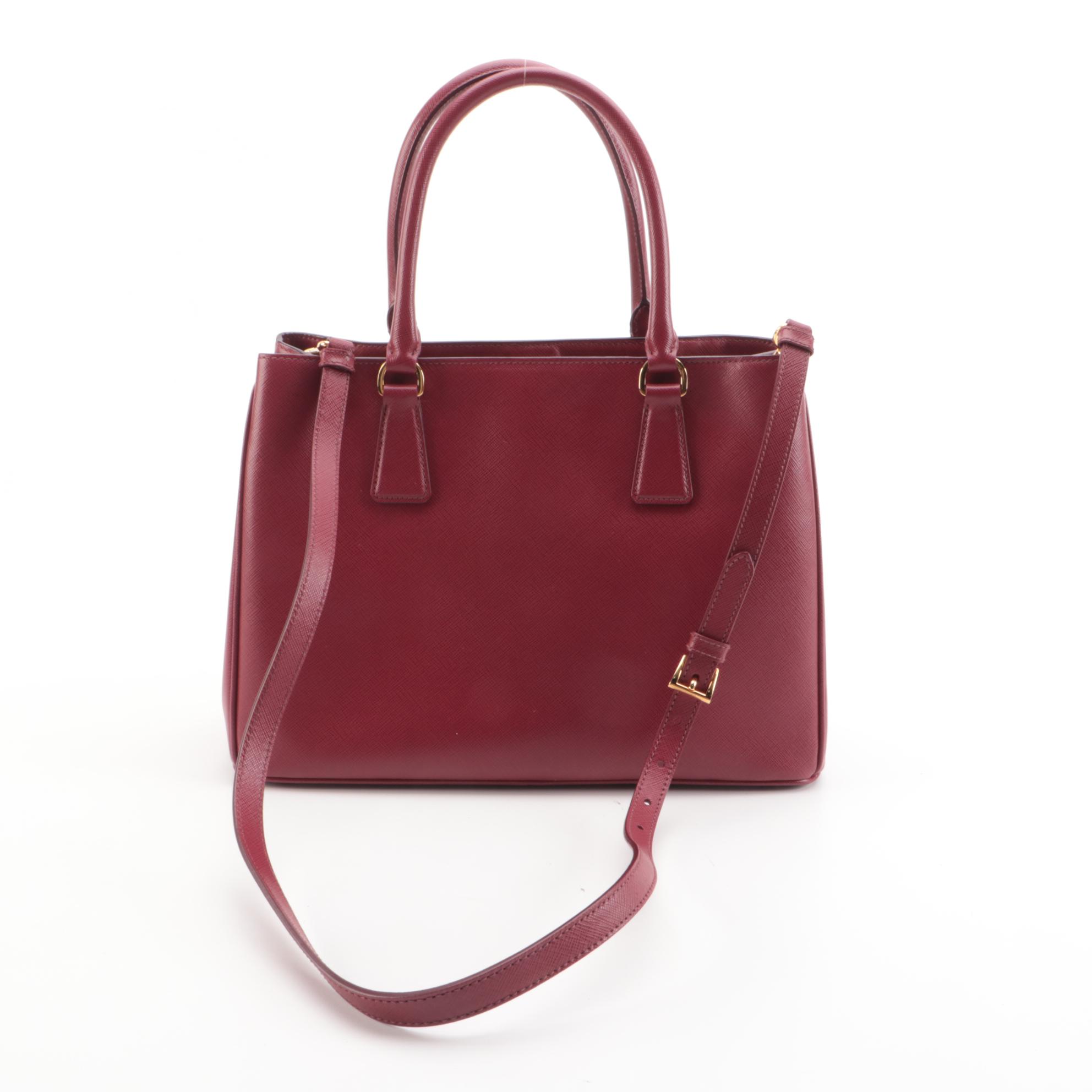 Prada Gardener's Two-Way Tote in Cerise Saffiano Leather