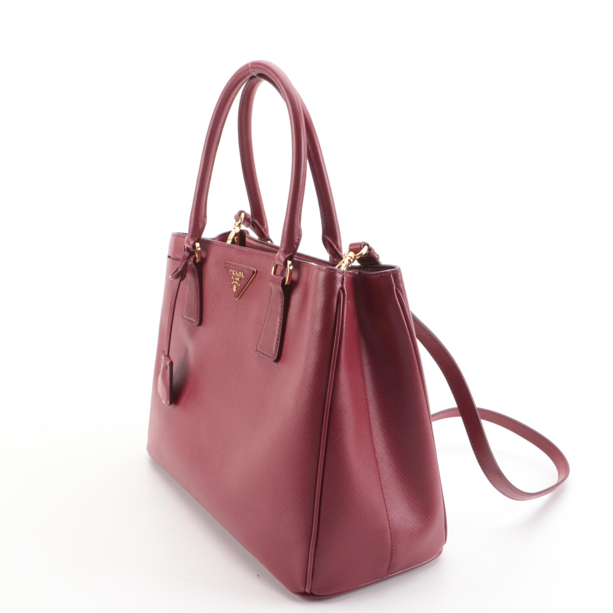 Prada Gardener's Two-Way Tote in Cerise Saffiano Leather