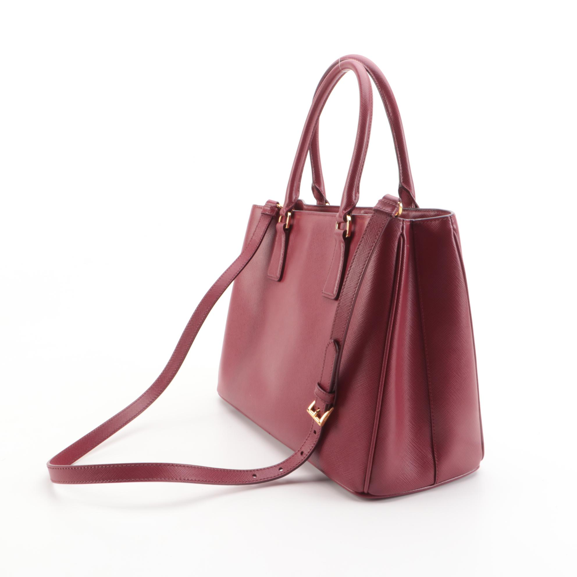 Prada Gardener's Two-Way Tote in Cerise Saffiano Leather
