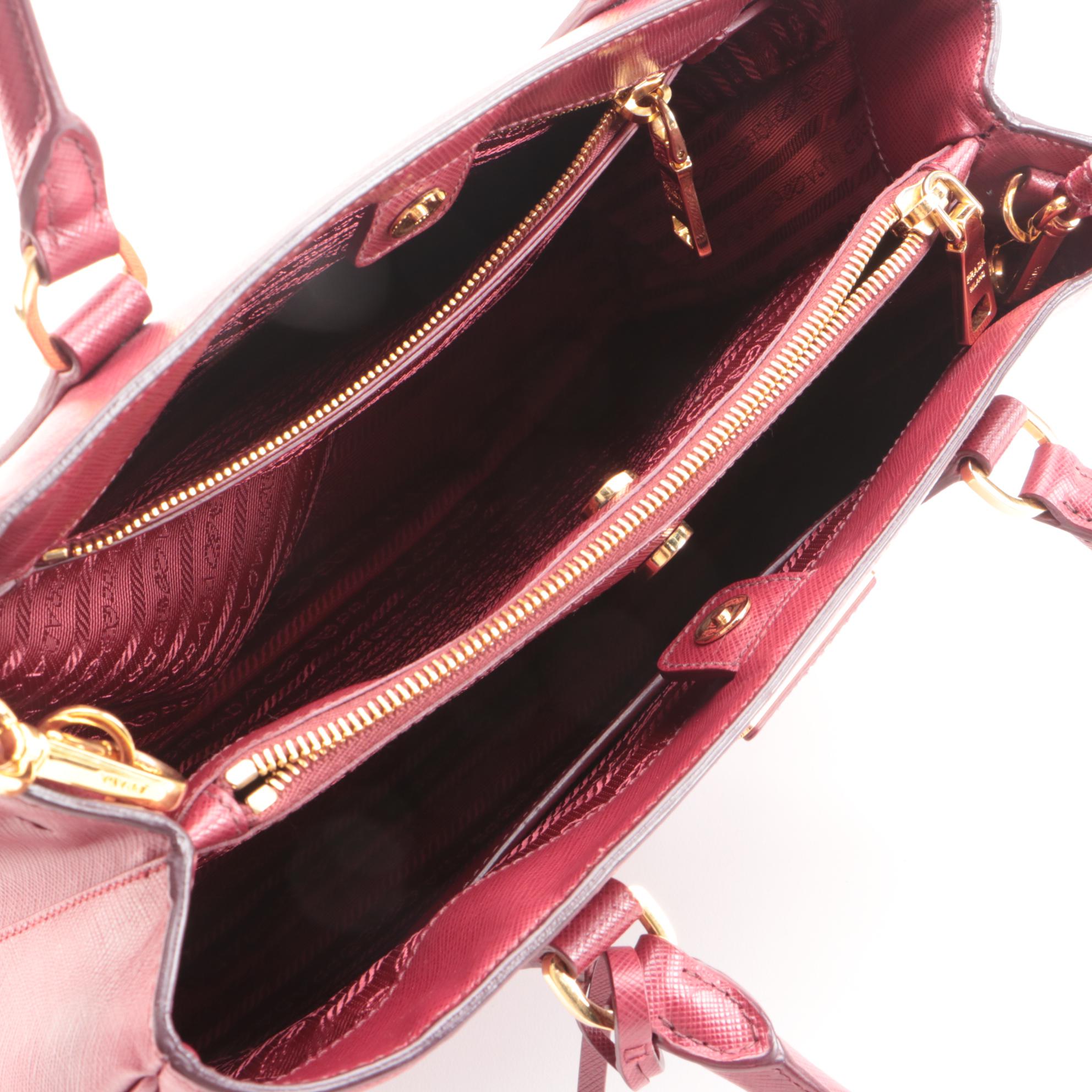 Prada Gardener's Two-Way Tote in Cerise Saffiano Leather