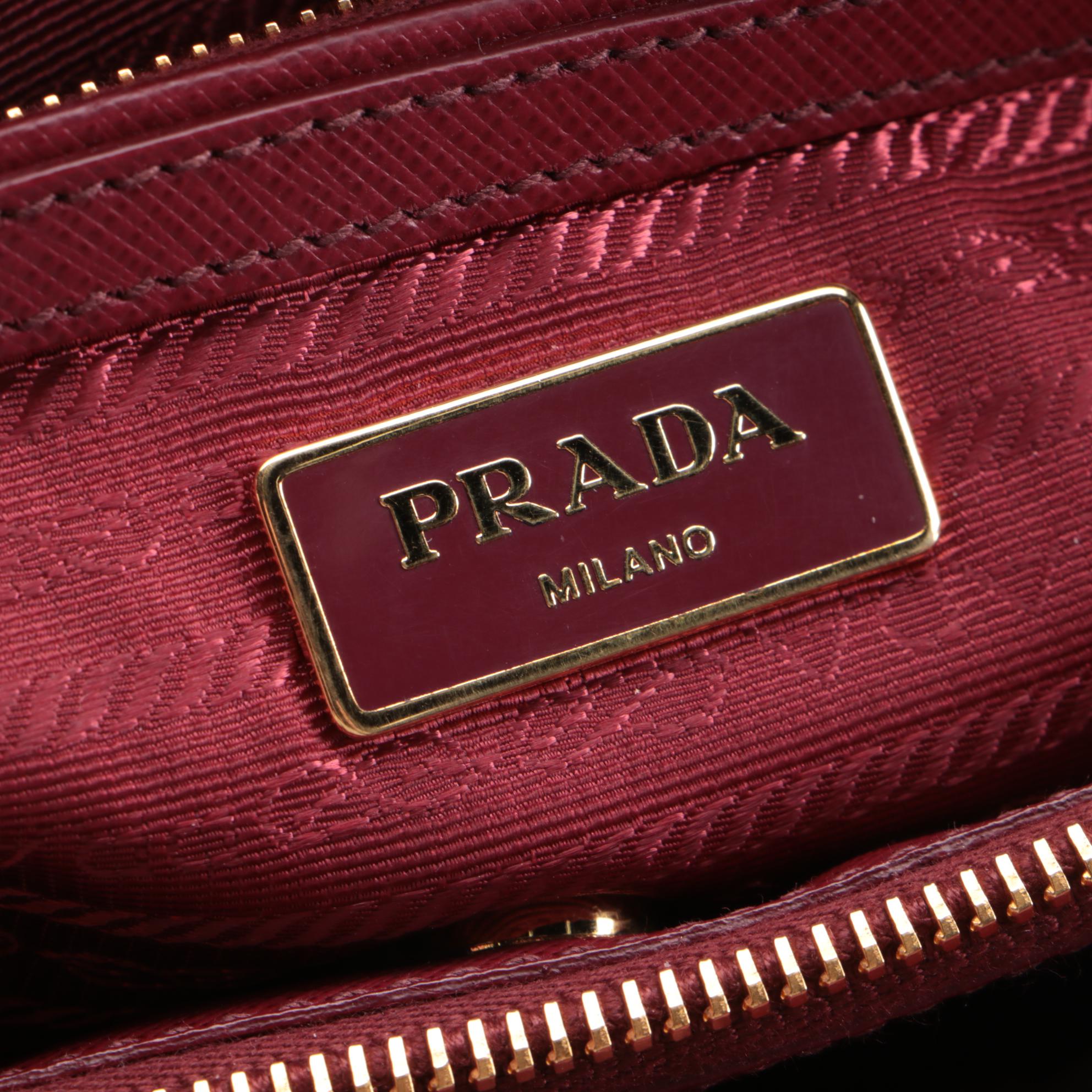 Prada Gardener's Two-Way Tote in Cerise Saffiano Leather