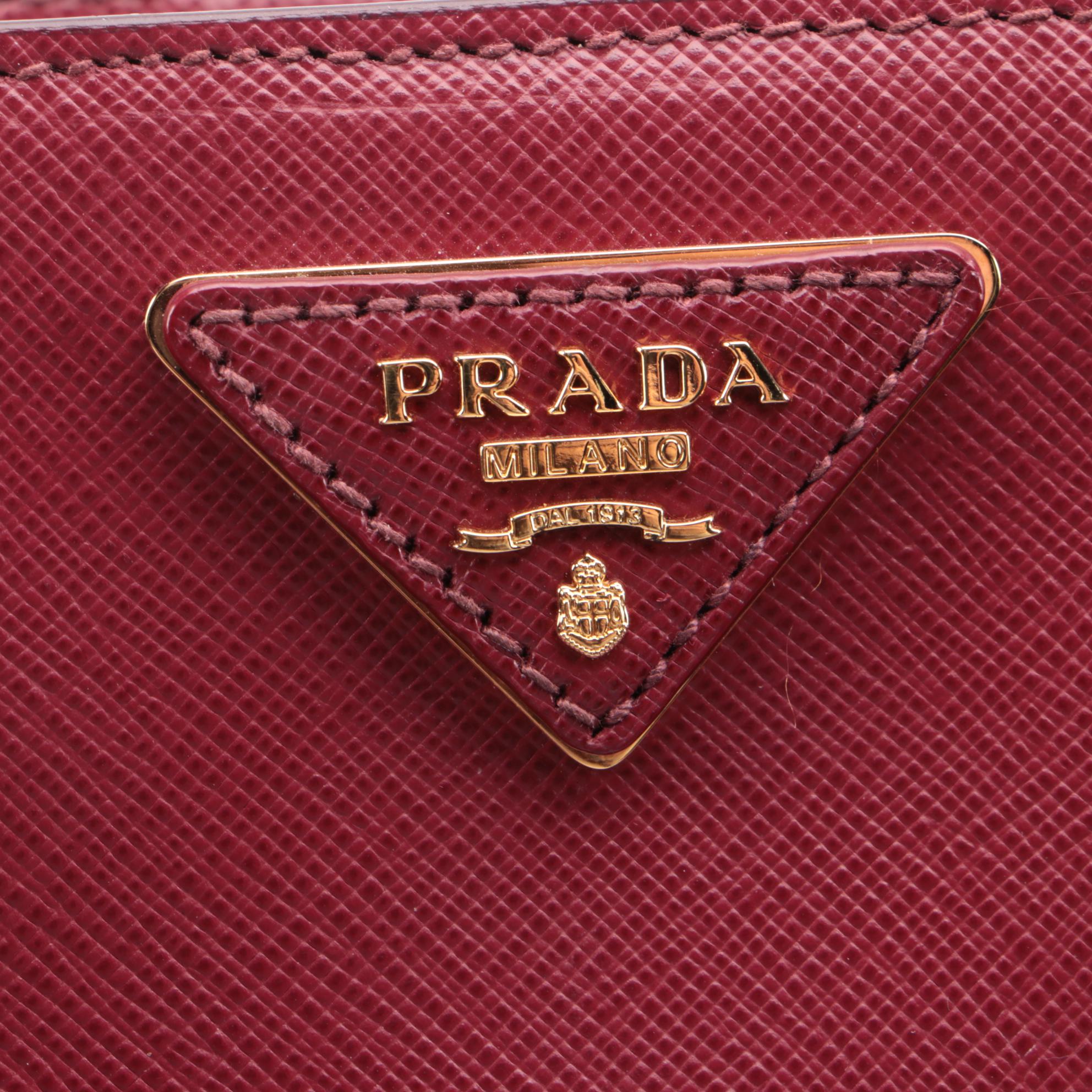 Prada Gardener's Two-Way Tote in Cerise Saffiano Leather