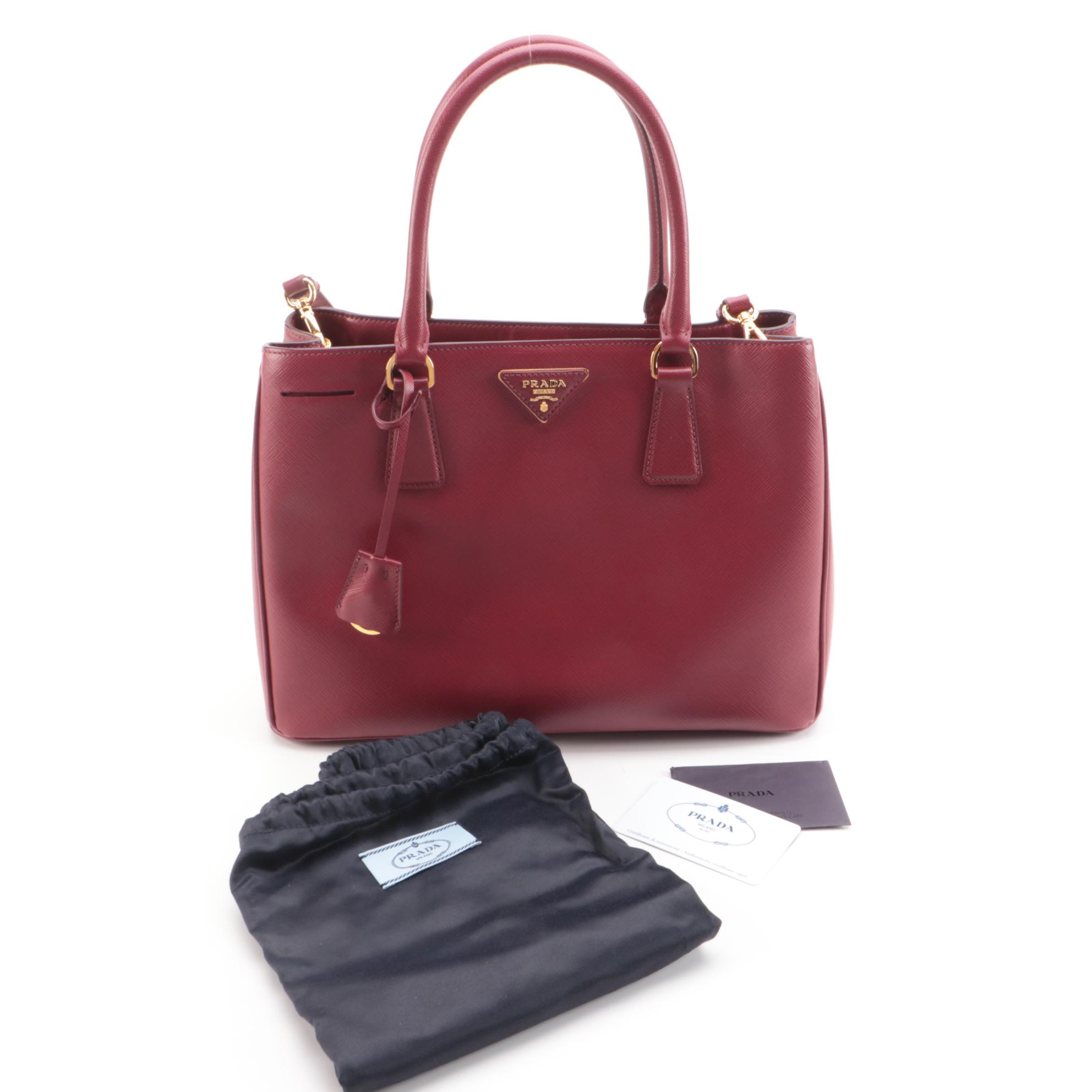 Prada Gardener's Two-Way Tote in Cerise Saffiano Leather