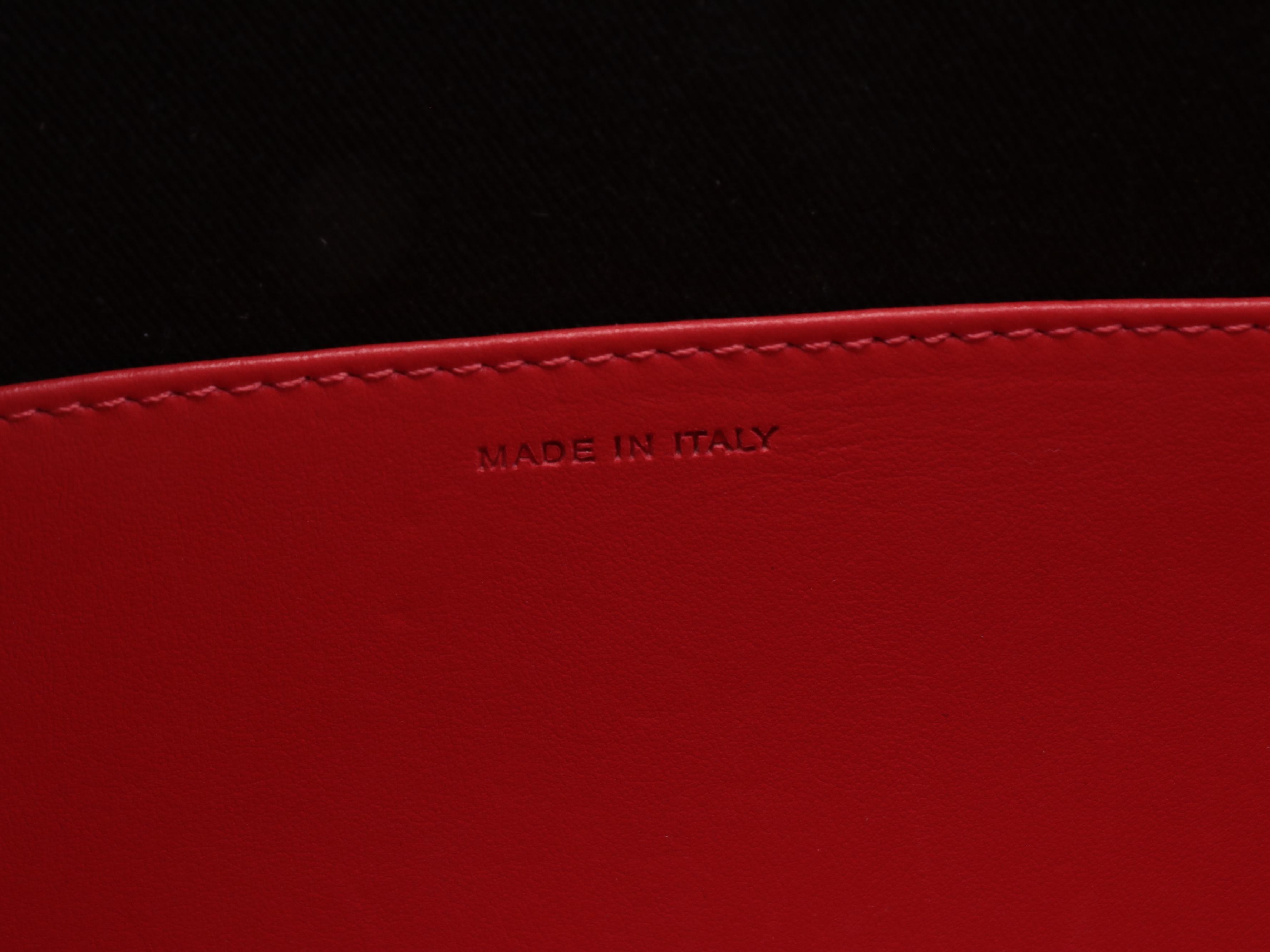 Christian Louboutin Large Trictac Portfolio Bag in Blue Grained Leather