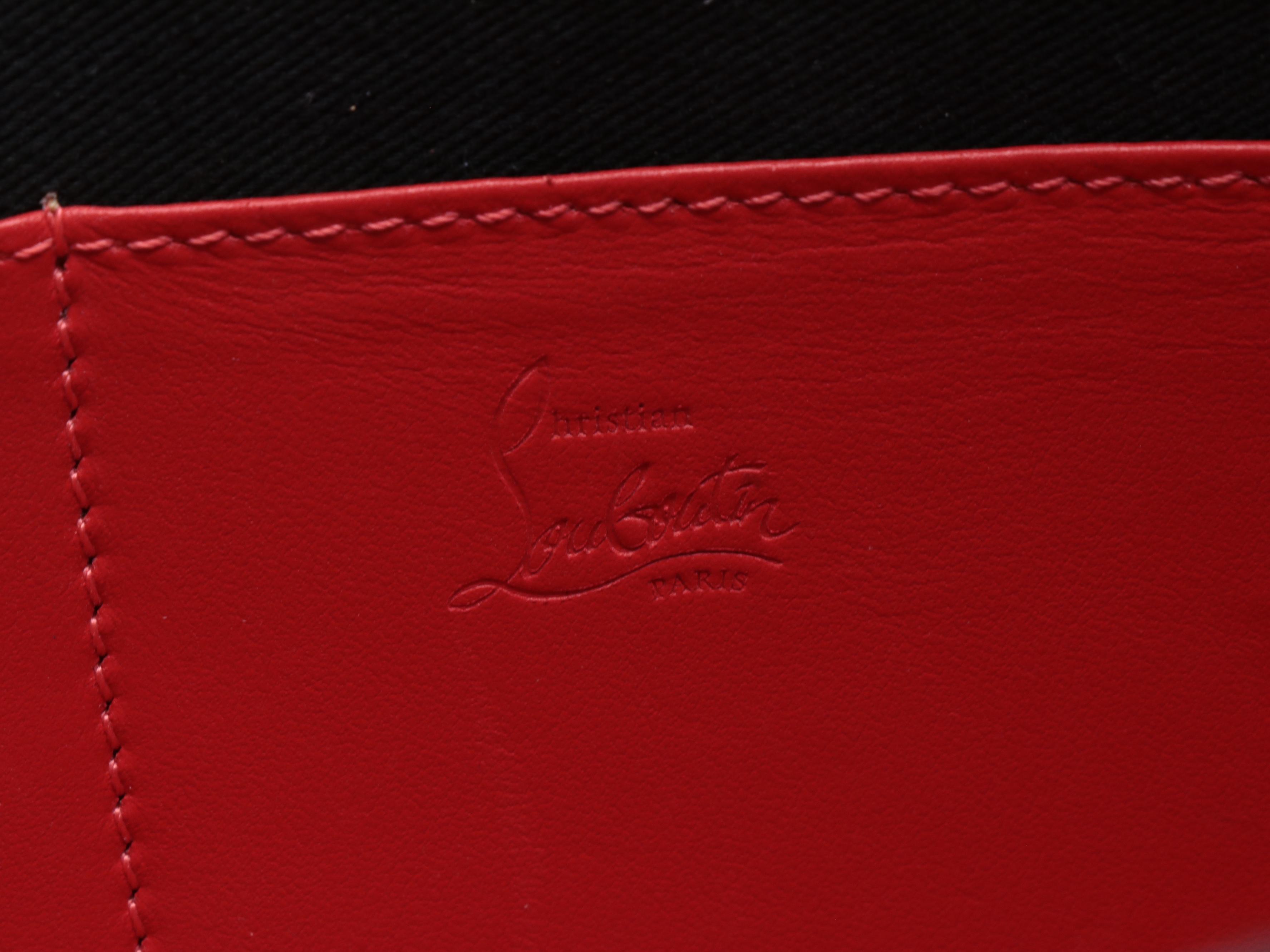 Christian Louboutin Large Trictac Portfolio Bag in Blue Grained Leather