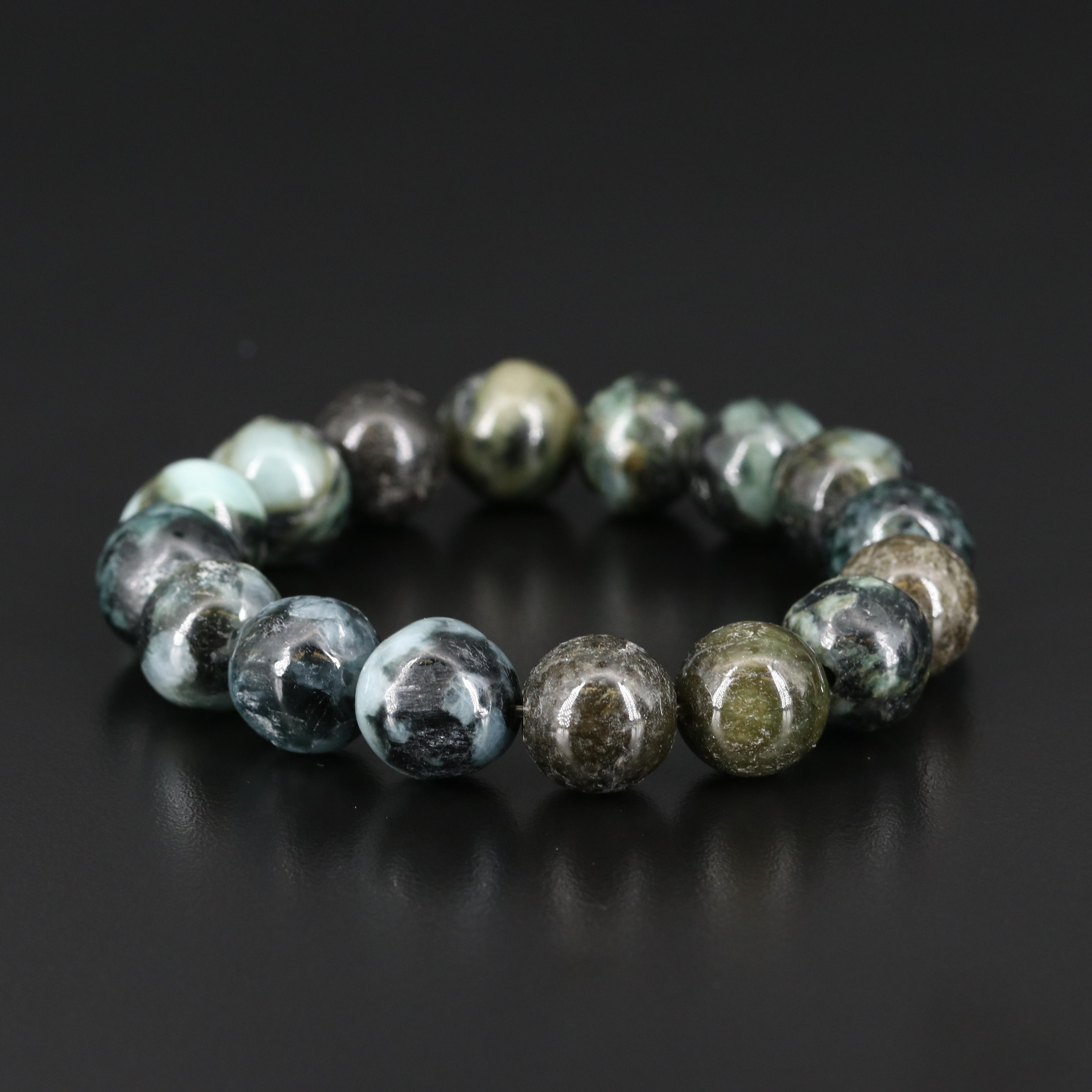 Jadeite Beaded Expandable Bracelet