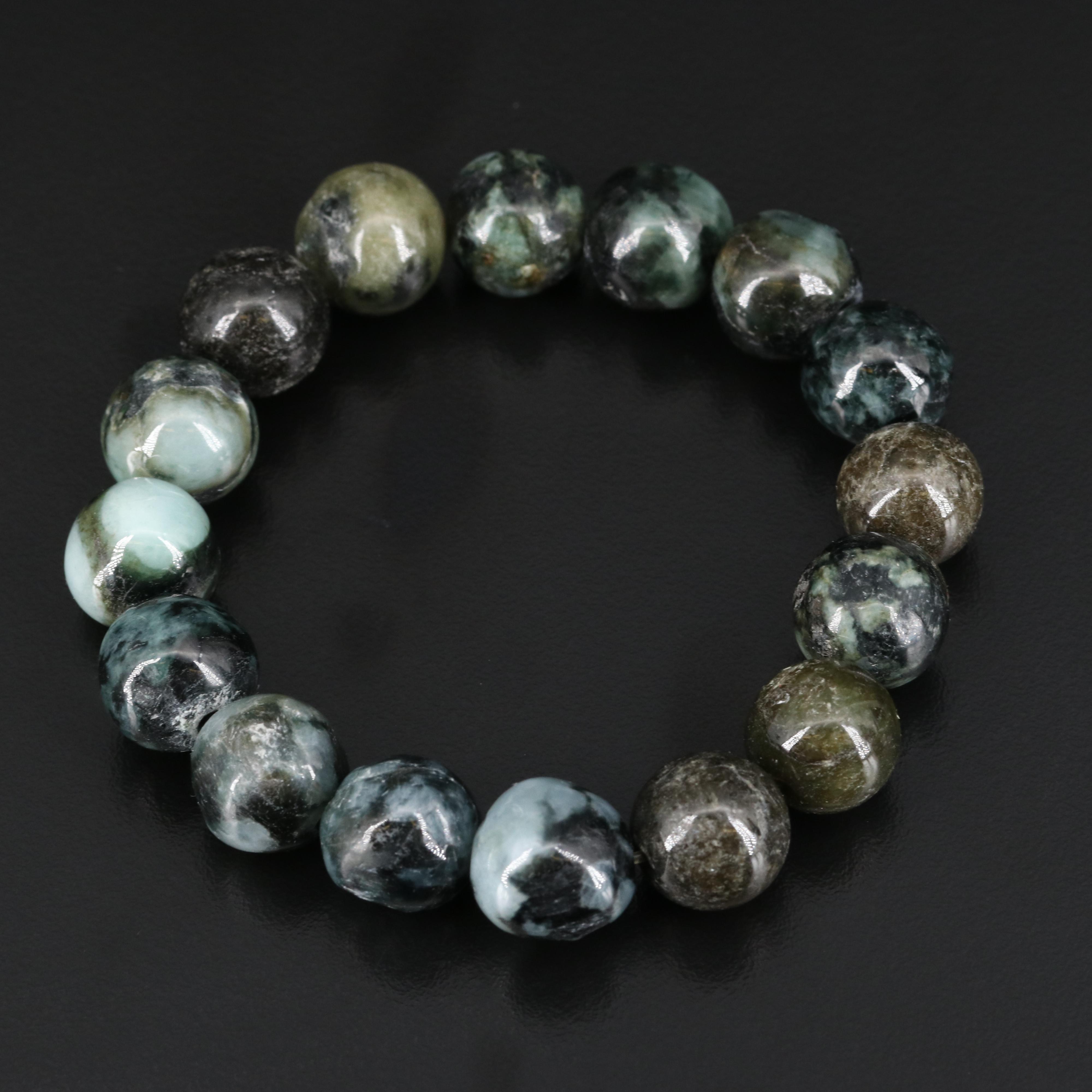 Jadeite Beaded Expandable Bracelet