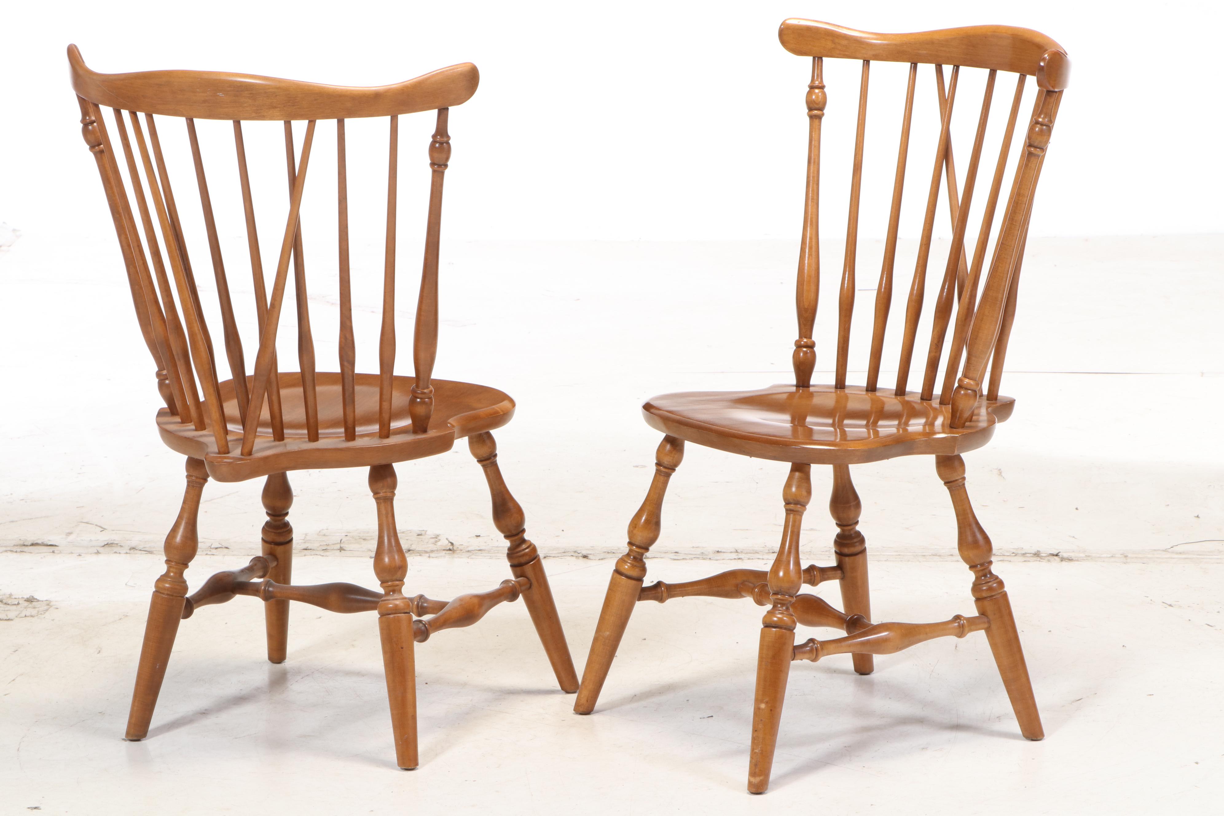 Seven-Piece Ethan Allen Maple Dining Set, Late 20th Century