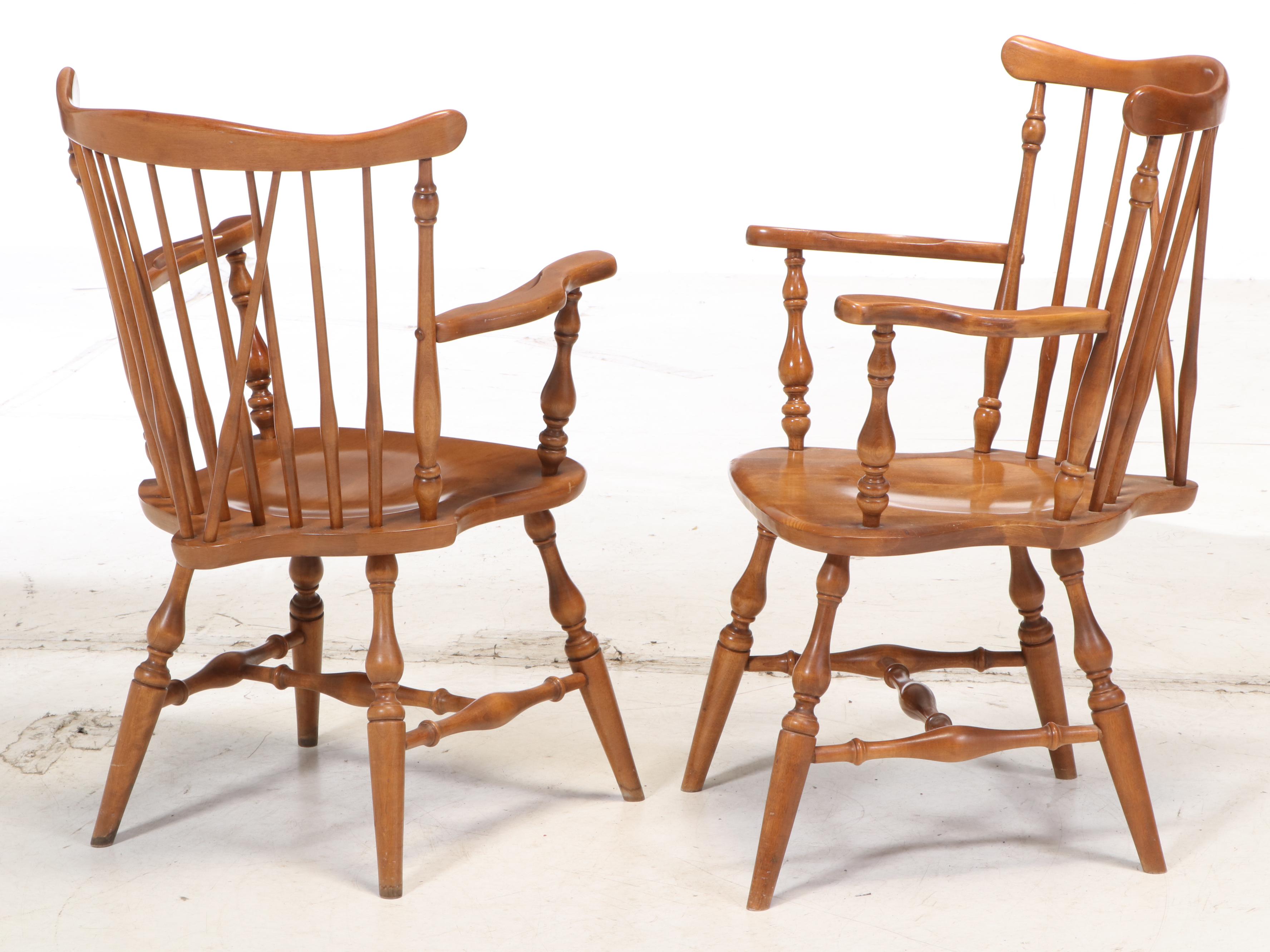 Seven-Piece Ethan Allen Maple Dining Set, Late 20th Century